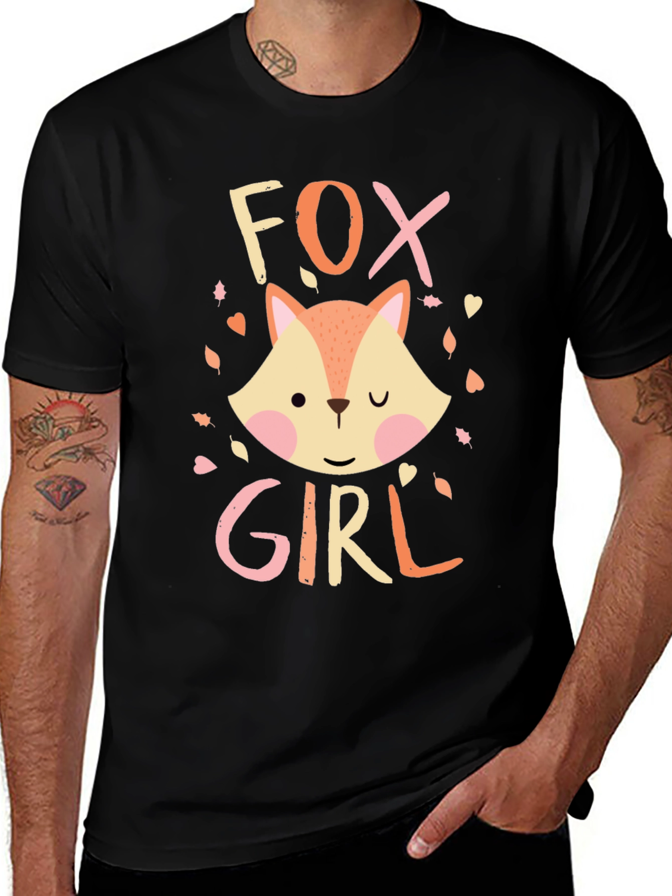 Fox Girl Graphic T-Shirt - Cute Animal Tee