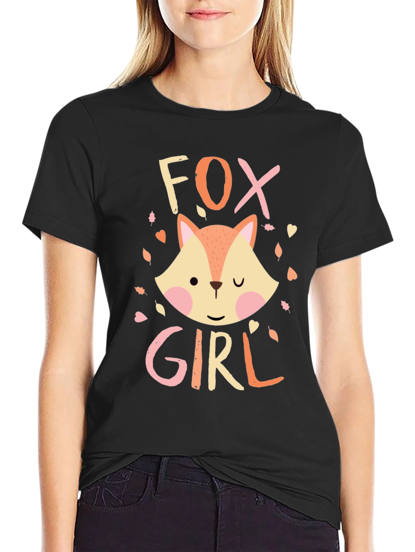 Fox Girl Graphic T-Shirt - Cute Animal Tee