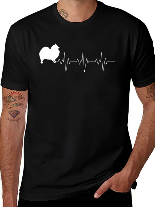 Pomeranian Heartbeat T-Shirt Dog Lover Tee
