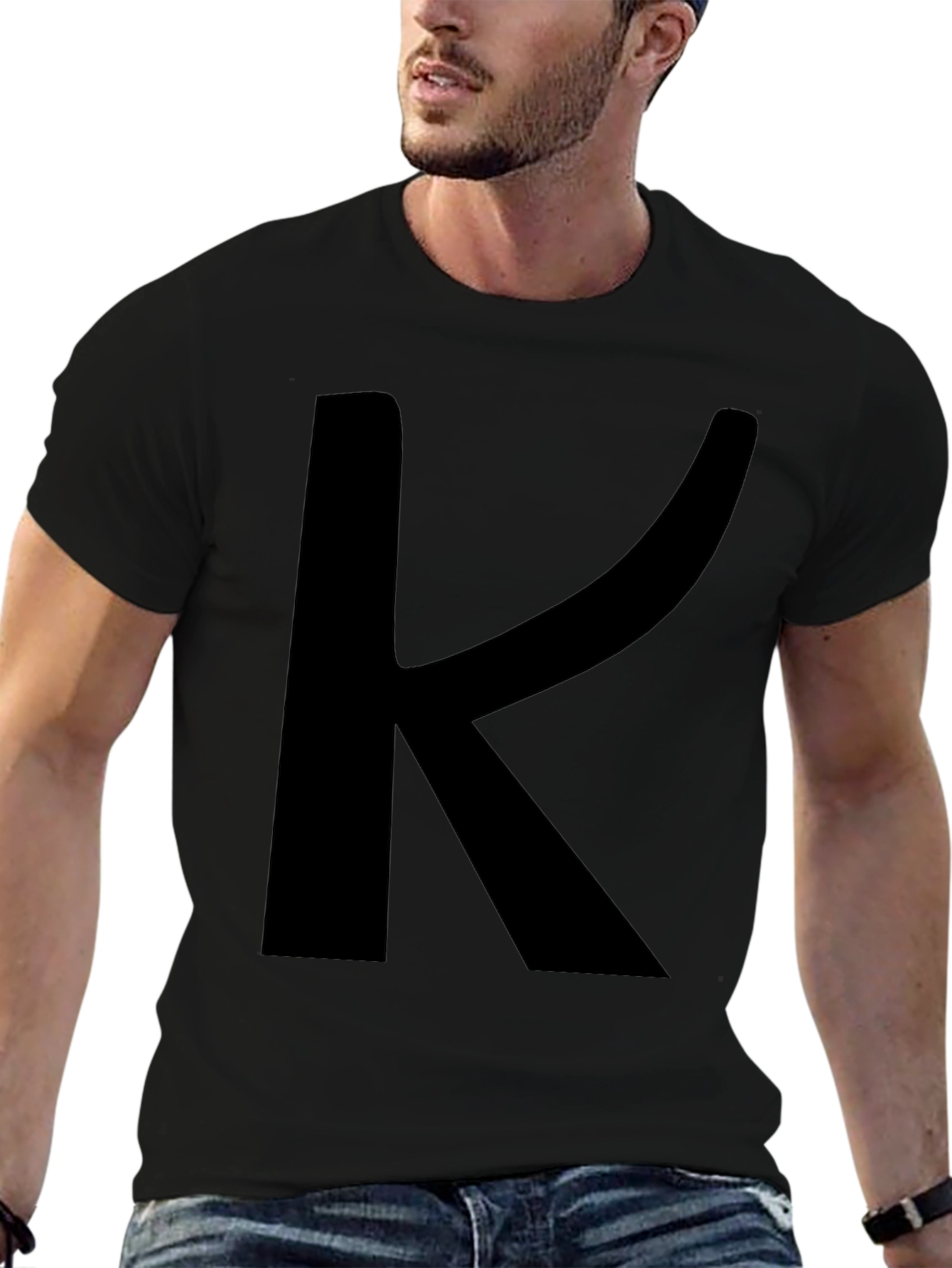 Bold Letter K Black T-Shirt