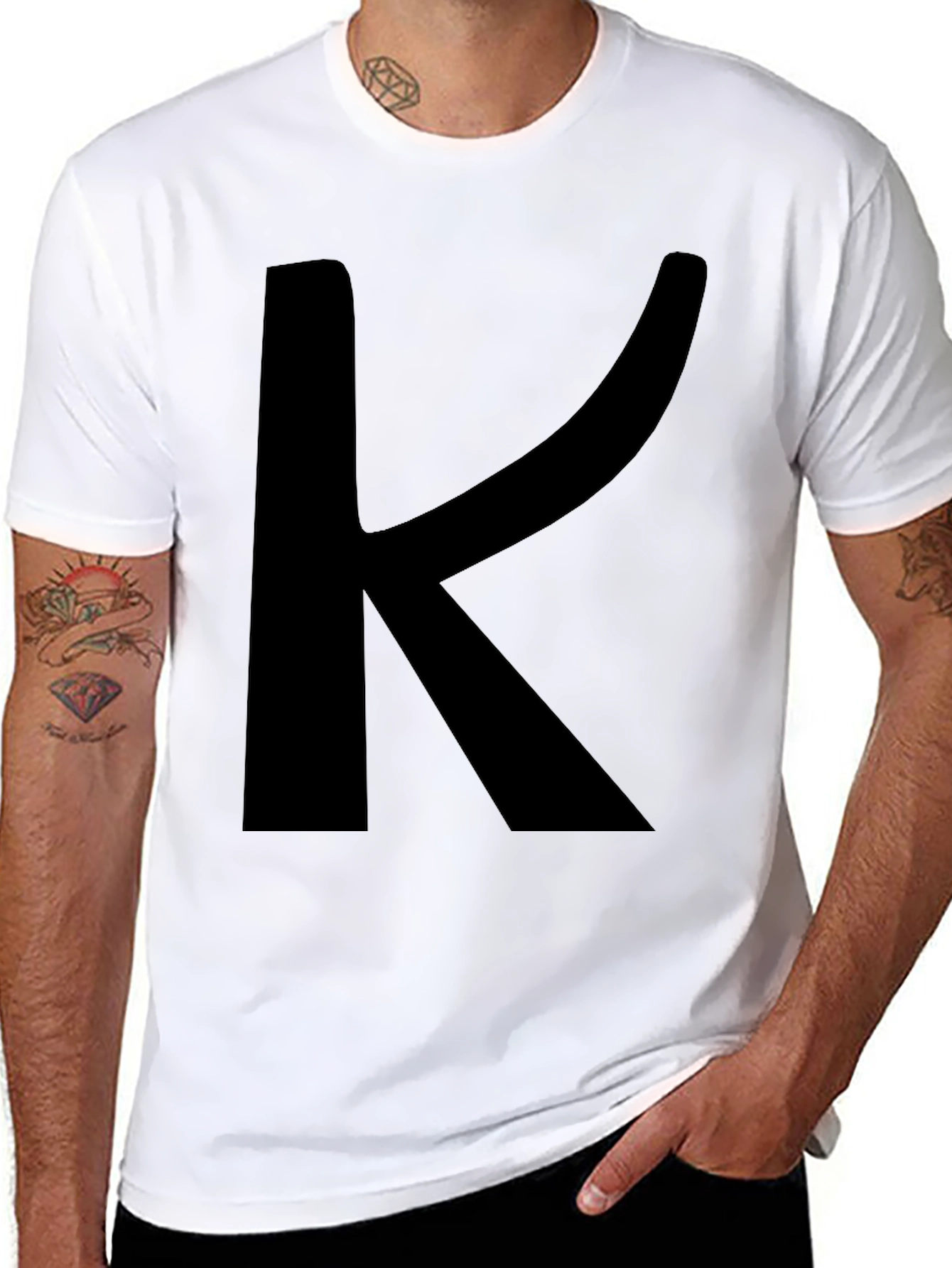 Bold Letter K Black T-Shirt