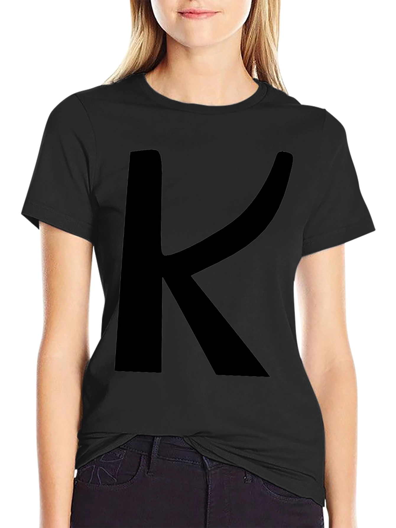 Bold Letter K Black T-Shirt