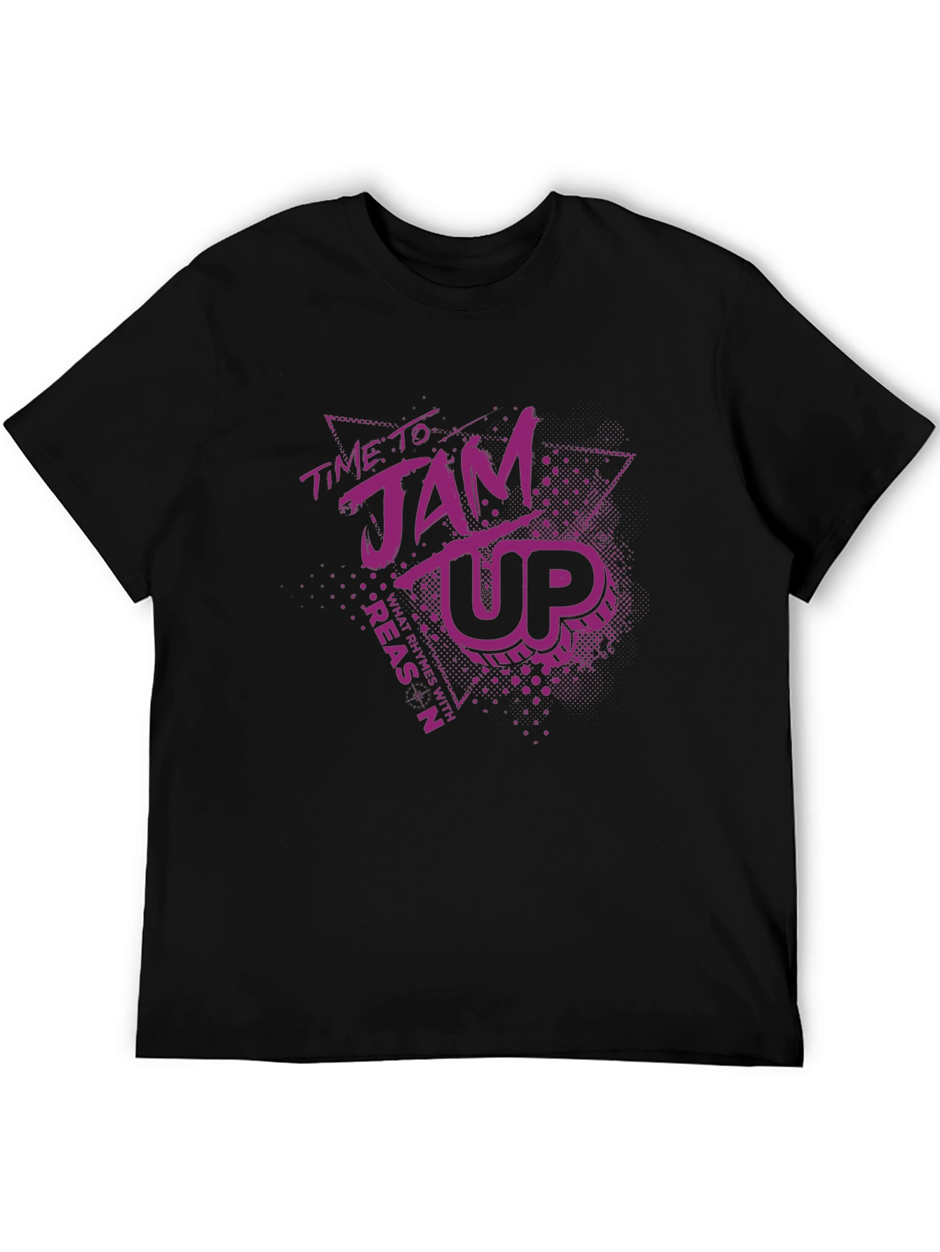 Time To Jam Up Black Graphic Tee
