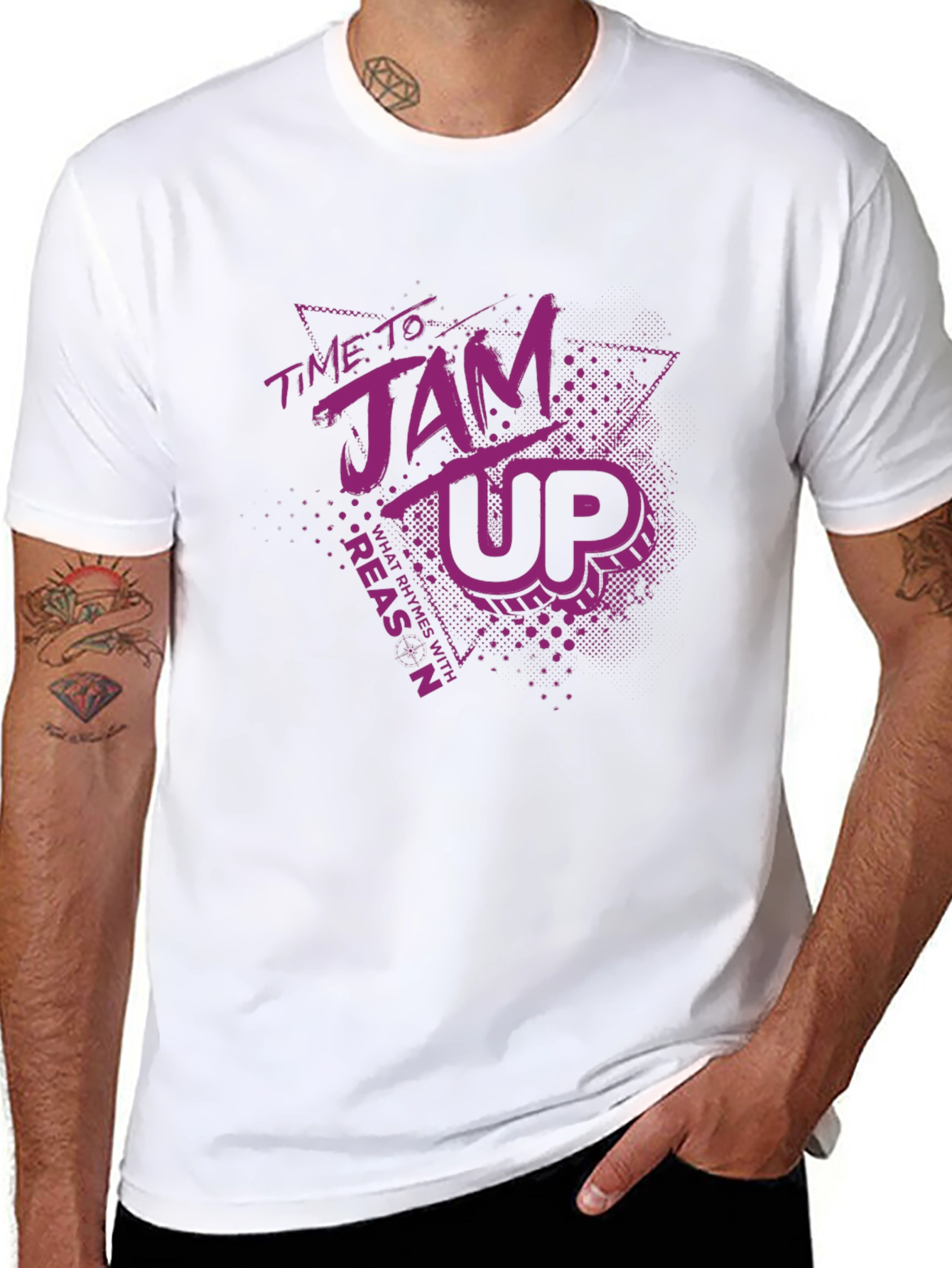 Time To Jam Up Black Graphic Tee
