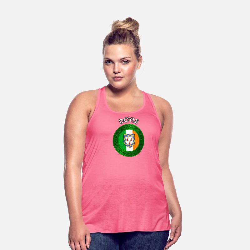 Doyle Coat of Arms on Shamrock Irish Flag