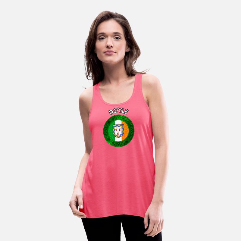 Doyle Coat of Arms on Shamrock Irish Flag