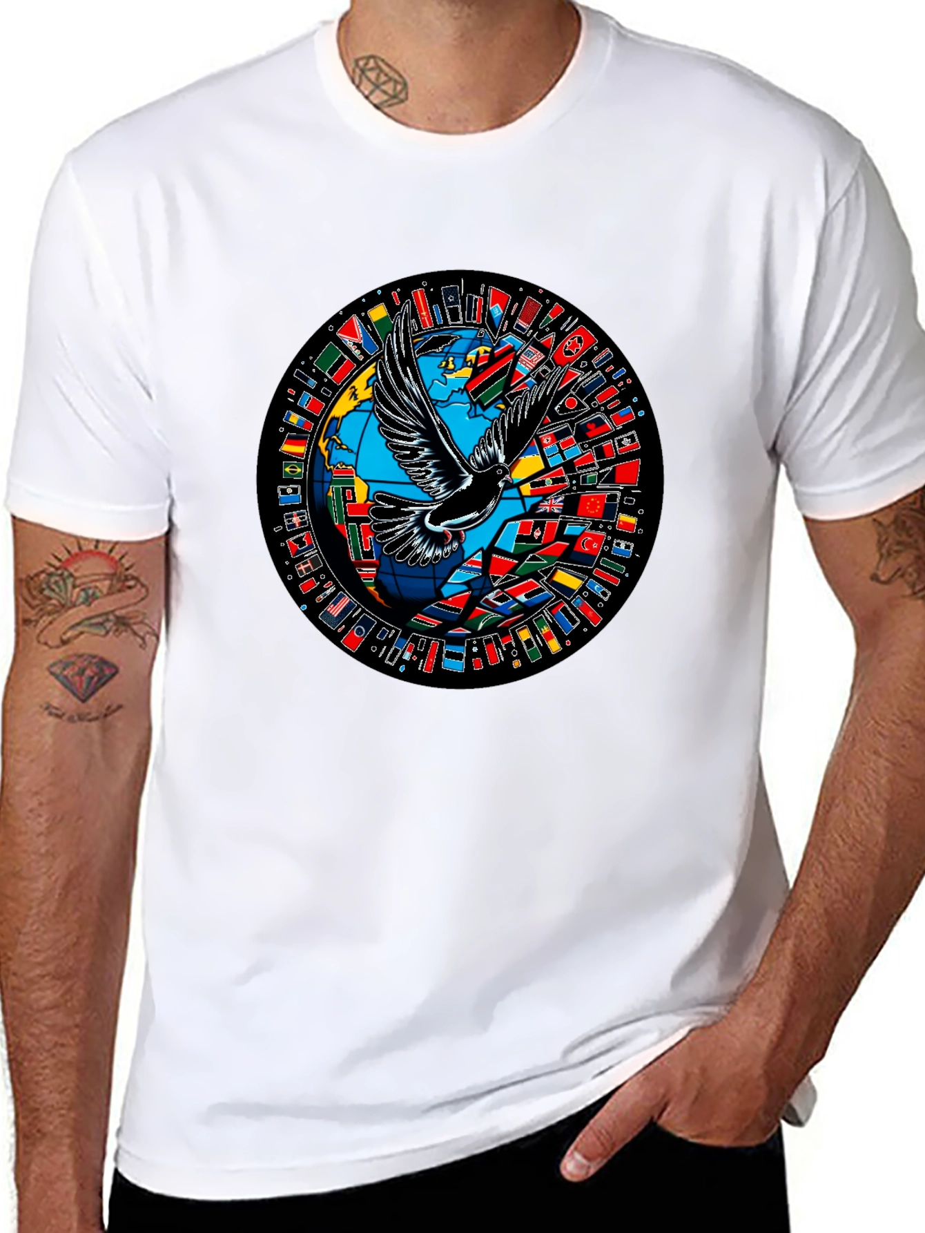 Global Peace Dove Graphic T-Shirt