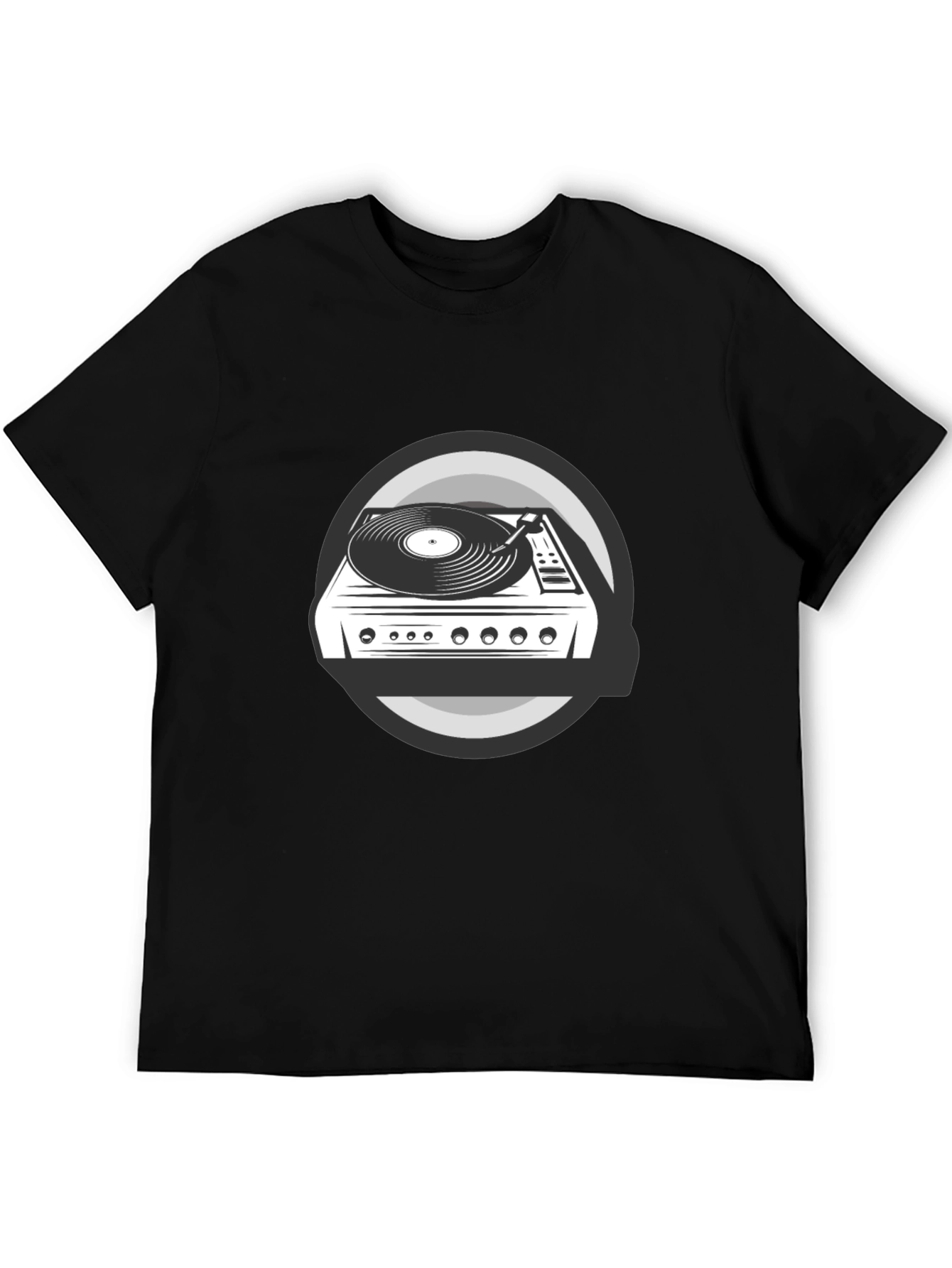 DJ Turntable Graphic Tee - Black