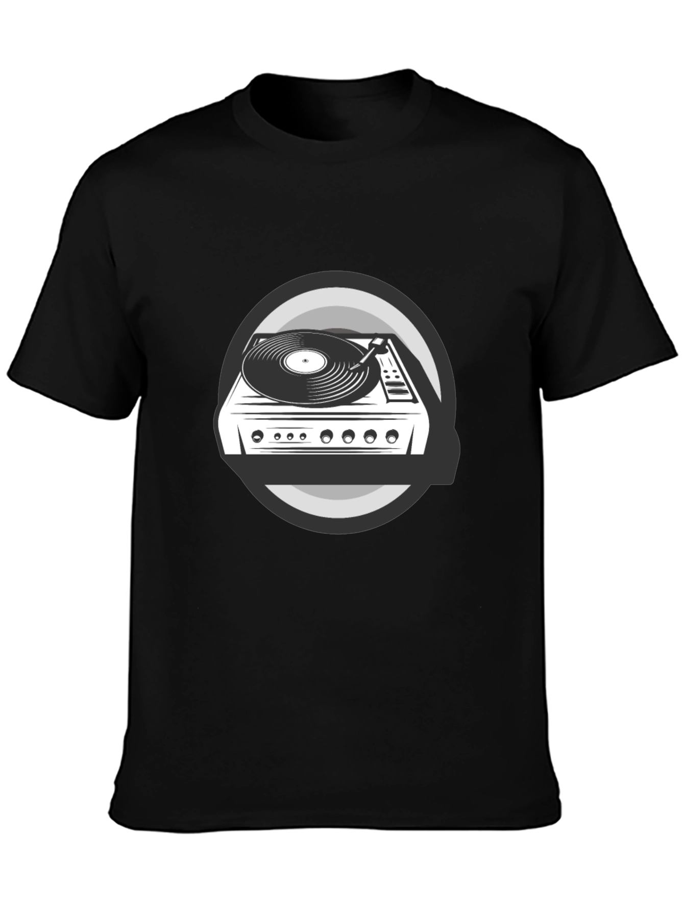 DJ Turntable Graphic Tee - Black