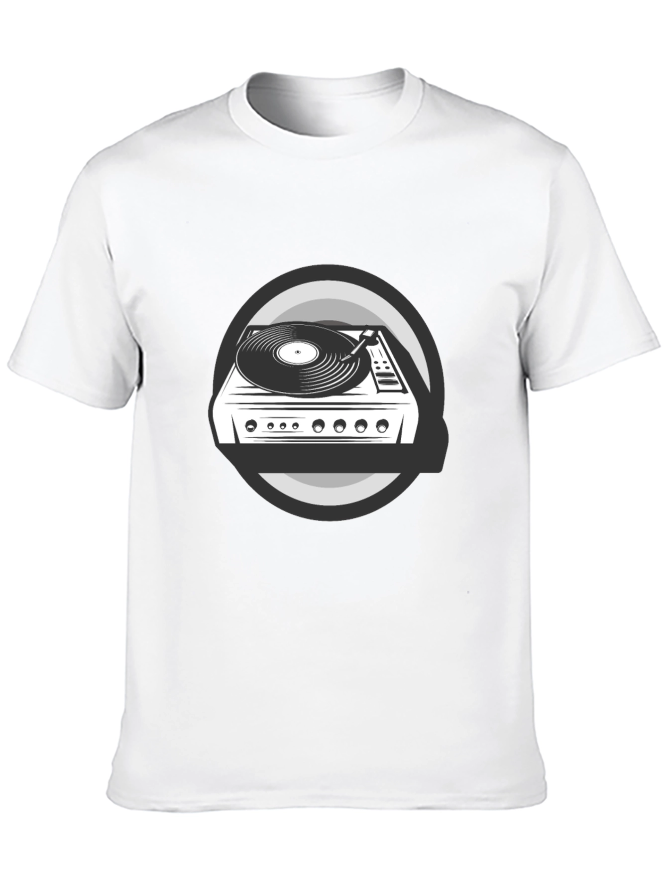 DJ Turntable Graphic Tee - Black