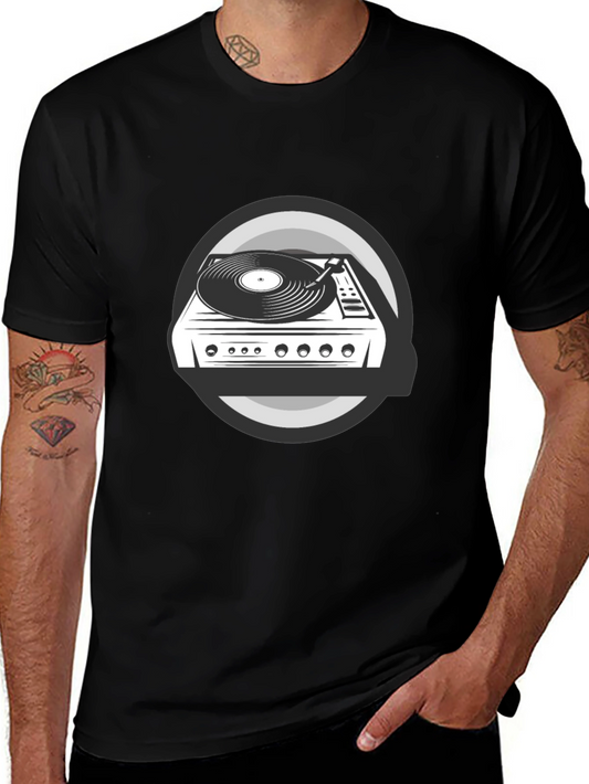 DJ Turntable Graphic Tee - Black
