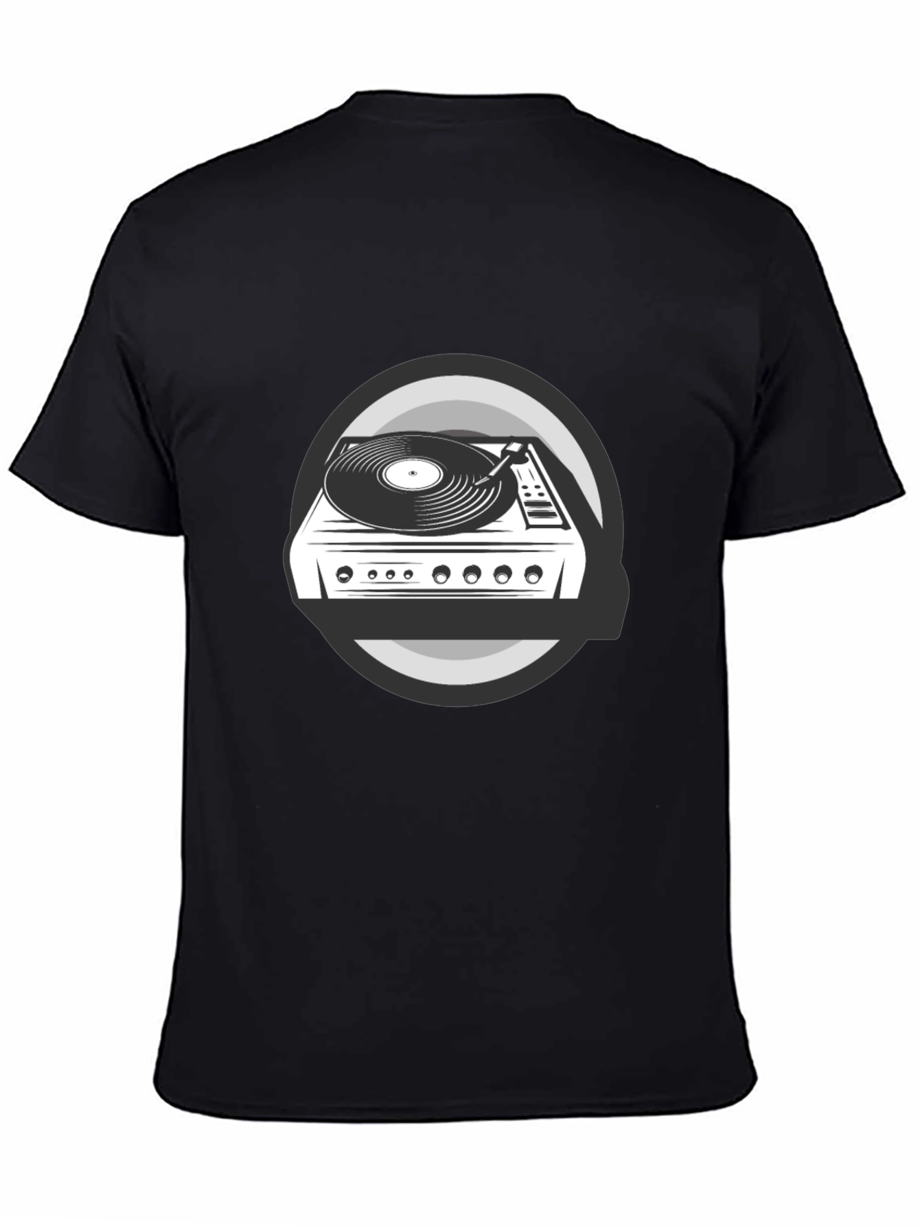 DJ Turntable Graphic Tee - Black