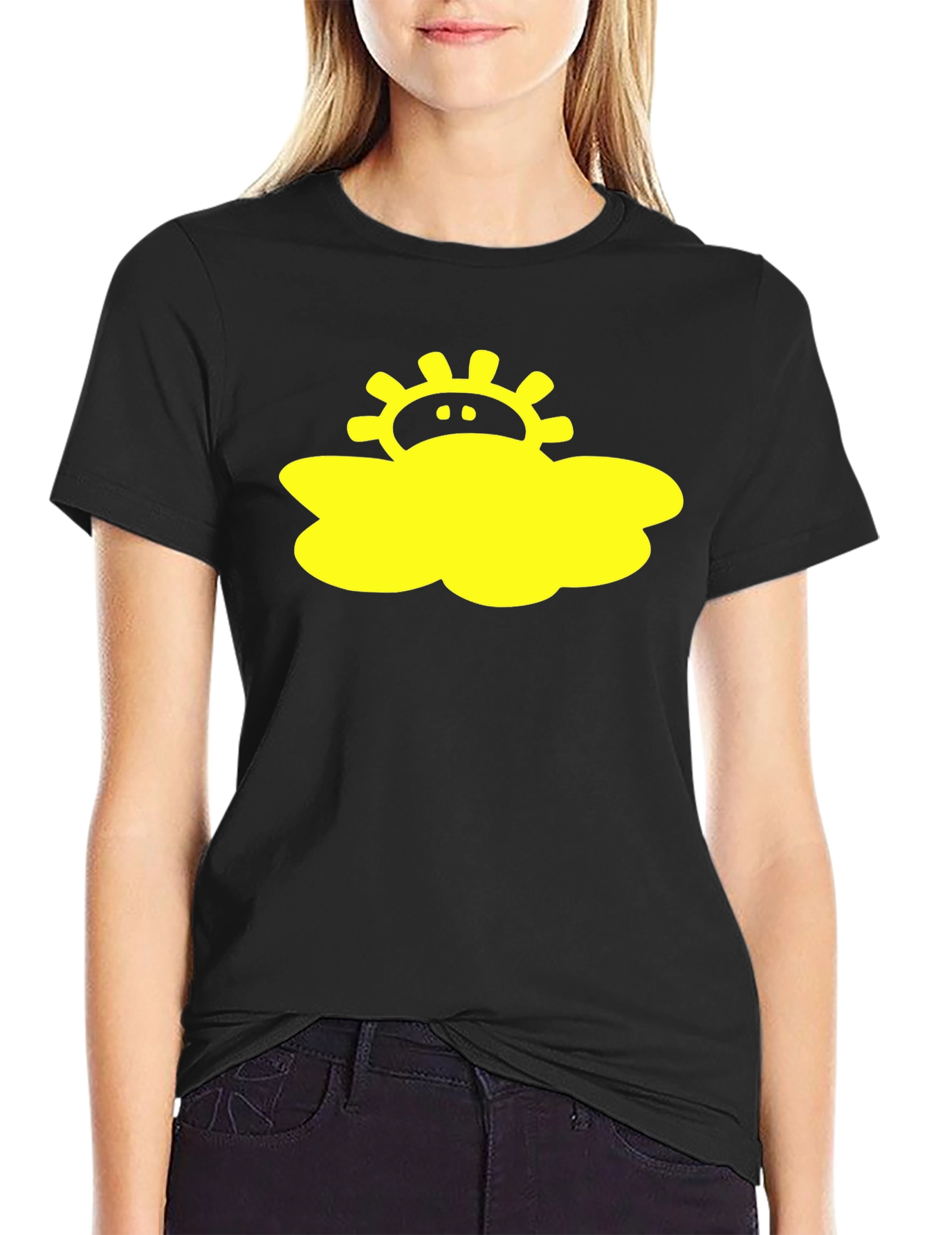 Sunny Cloud Black T-Shirt