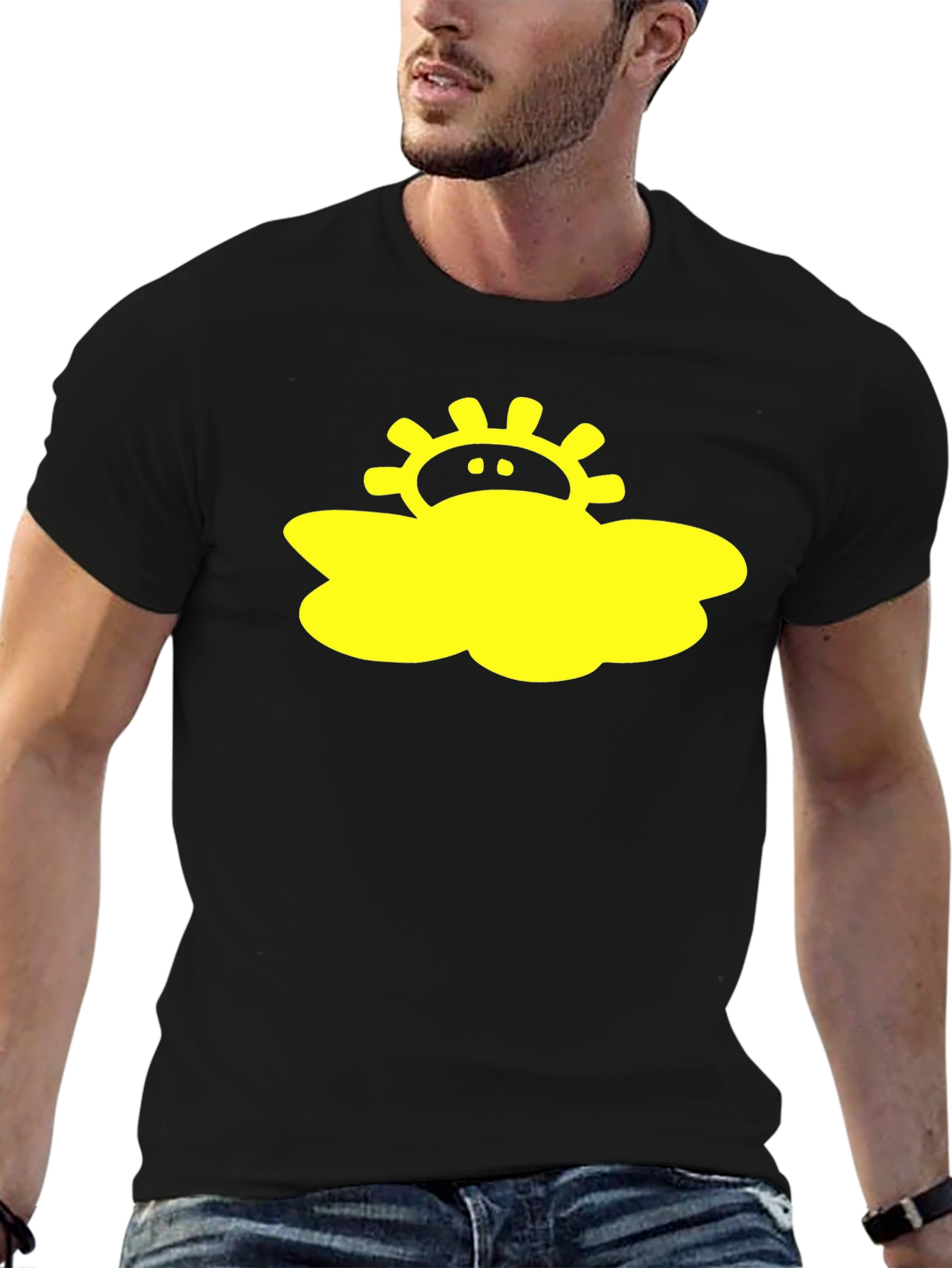 Sunny Cloud Black T-Shirt