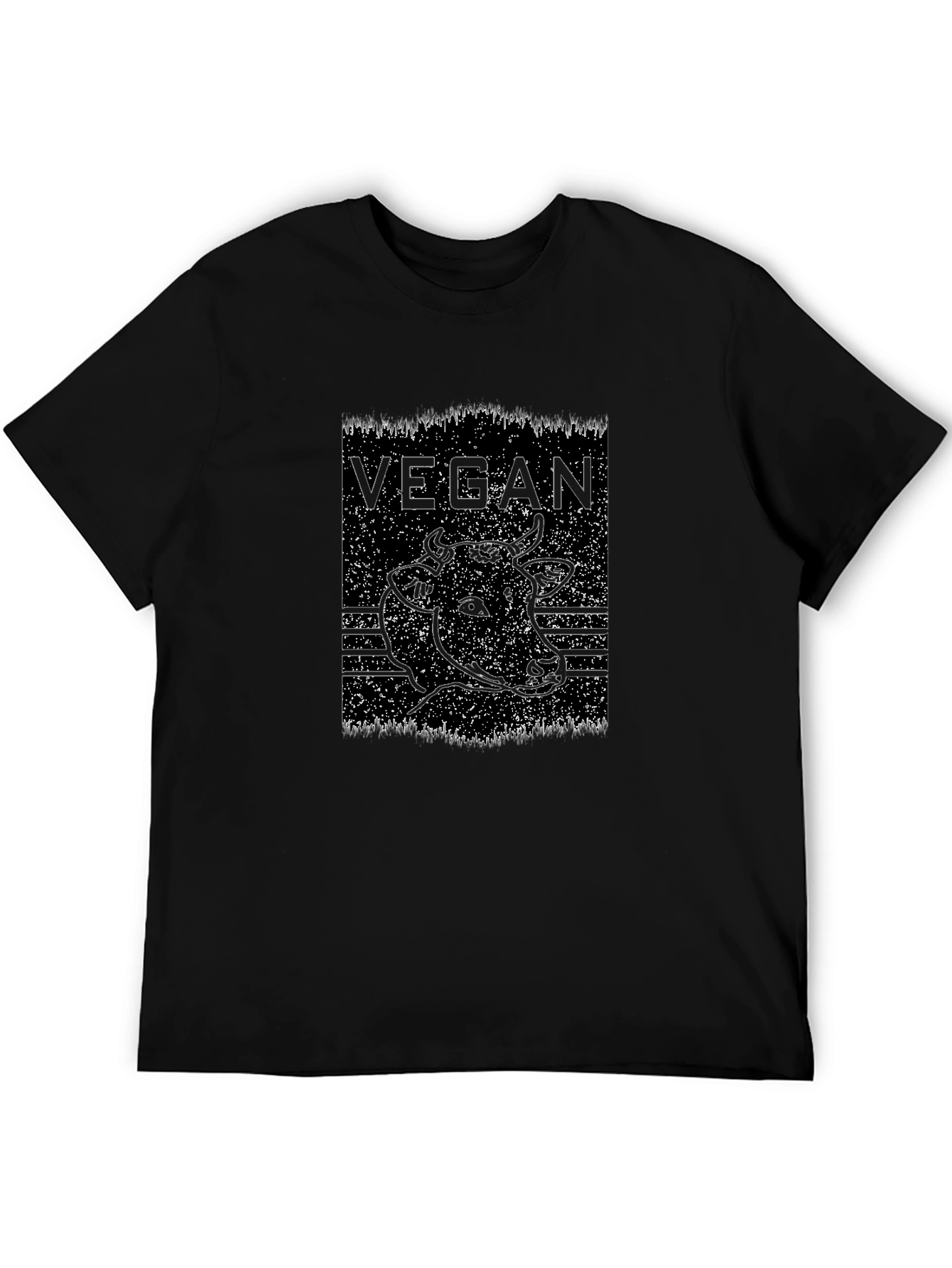 Vegan Cow Graphic Black T-Shirt