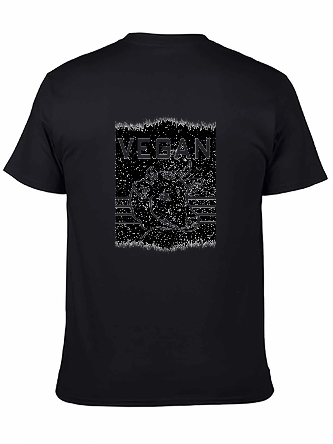 Vegan Cow Graphic Black T-Shirt