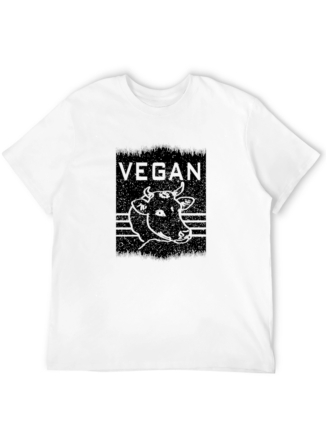 Vegan Cow Graphic Black T-Shirt