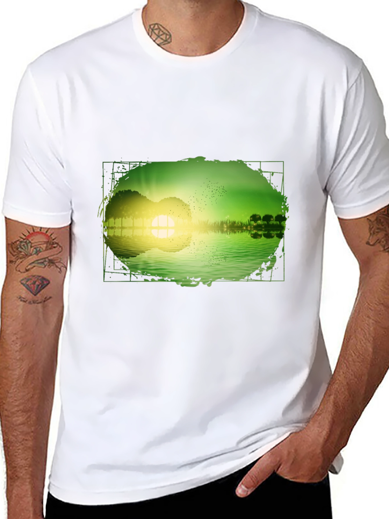 Guitar Sunset T-Shirt - Mens Black Tee