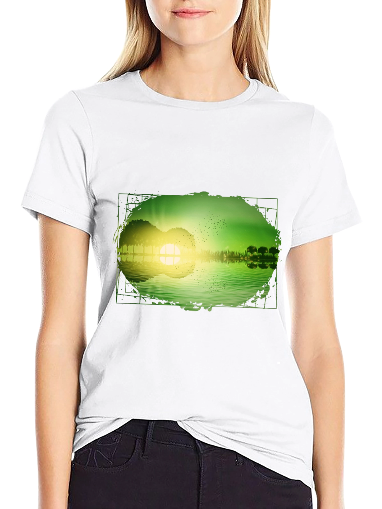 Guitar Sunset T-Shirt - Mens Black Tee