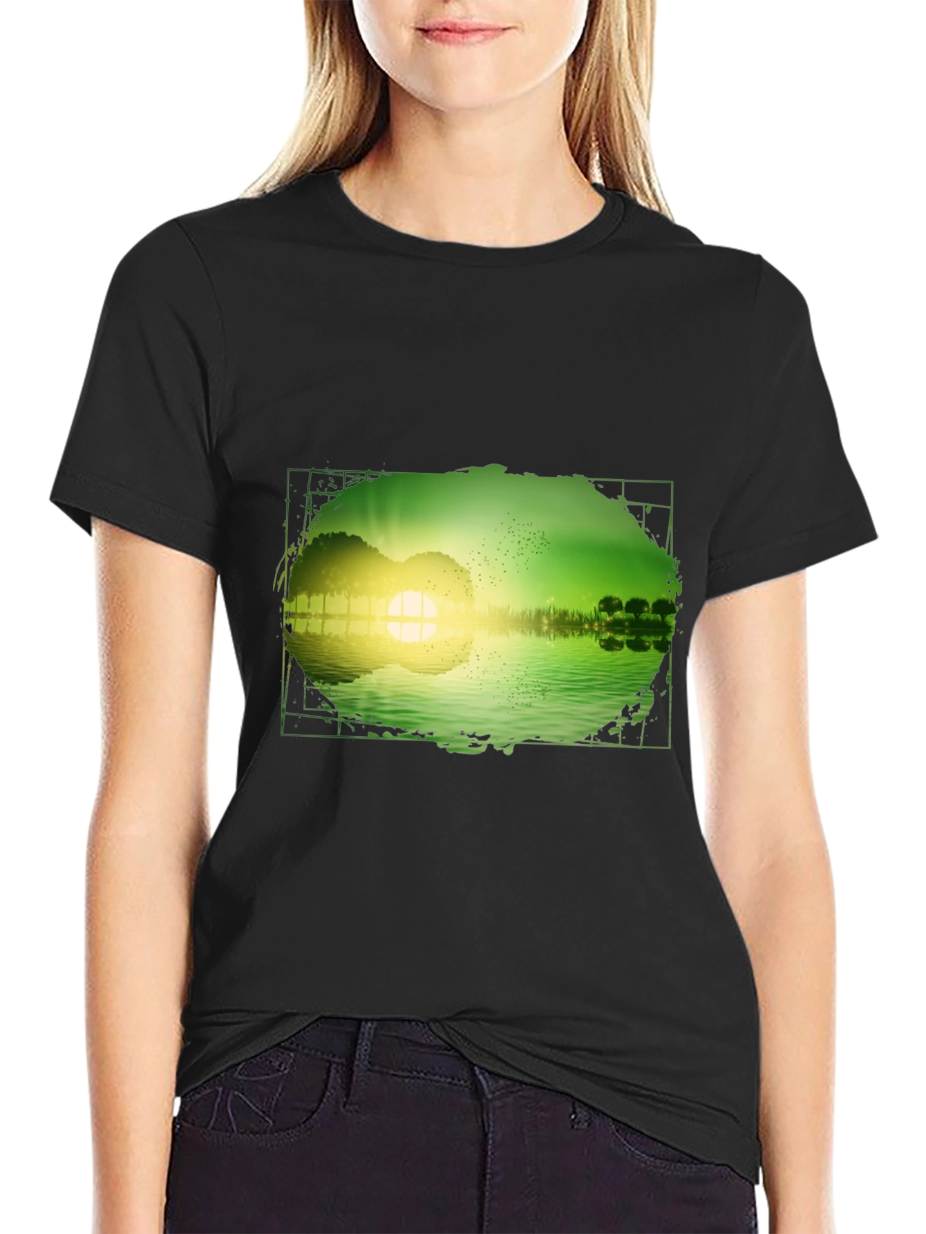Guitar Sunset T-Shirt - Mens Black Tee