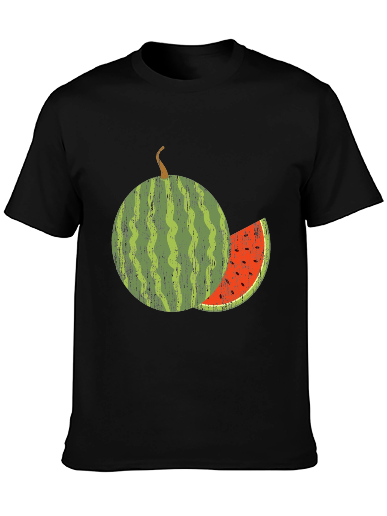 Watermelon Graphic Tee - Black Cotton Blend Shirt