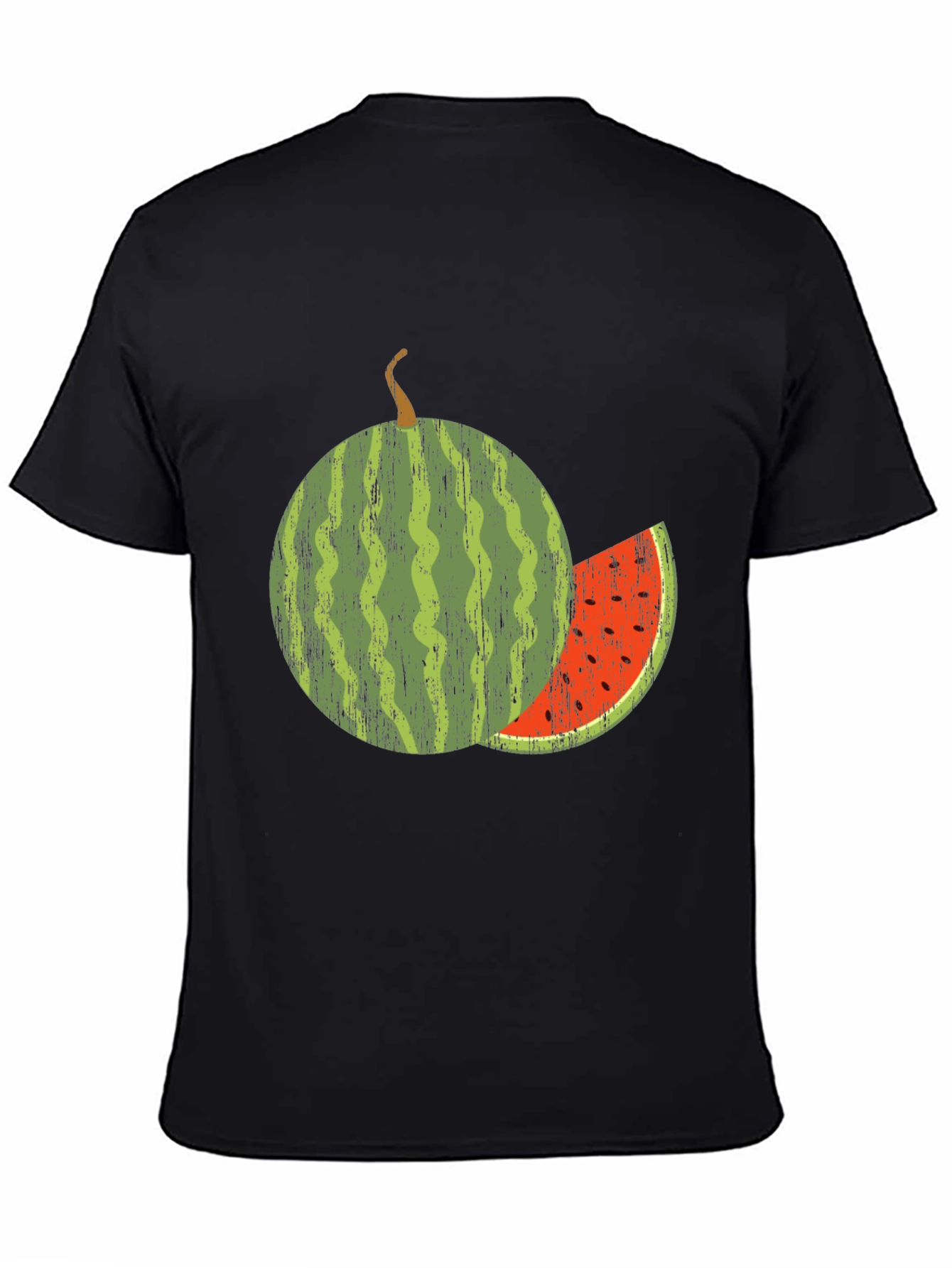 Watermelon Graphic Tee - Black Cotton Blend Shirt