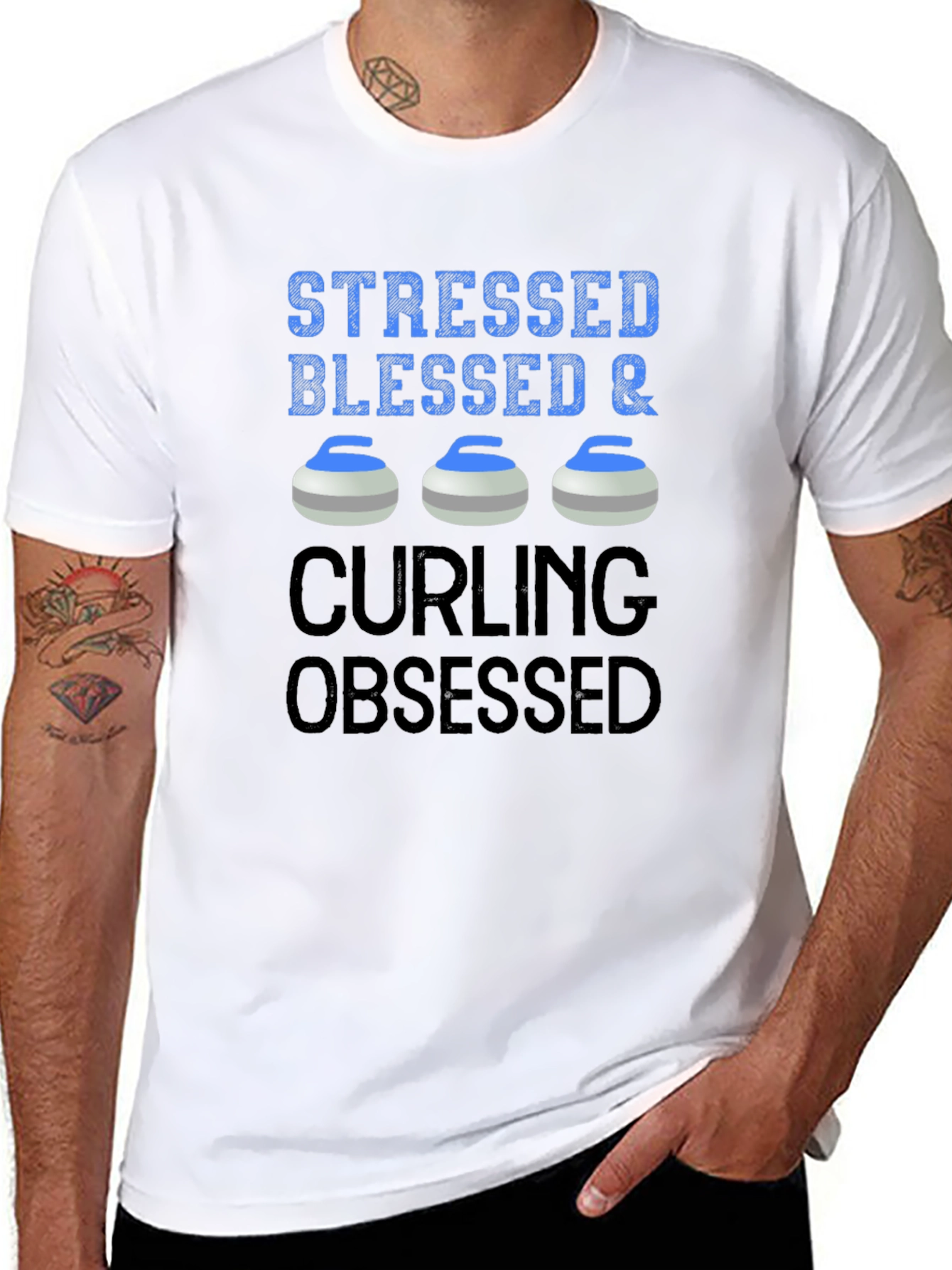 Stressed Blessed & Curling Obsessed T-Shirt
