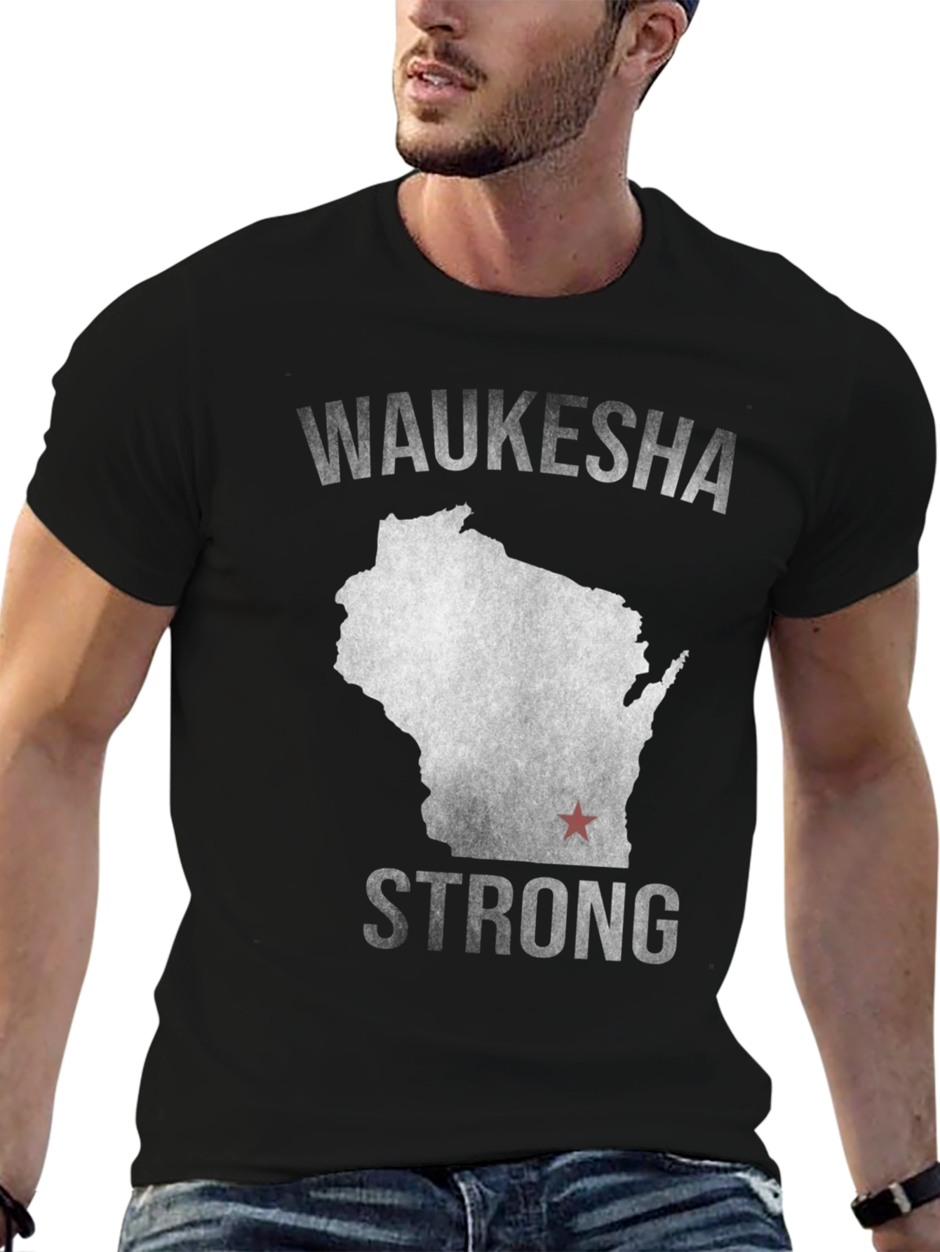 Waukesha Strong Wisconsin Map T-Shirt