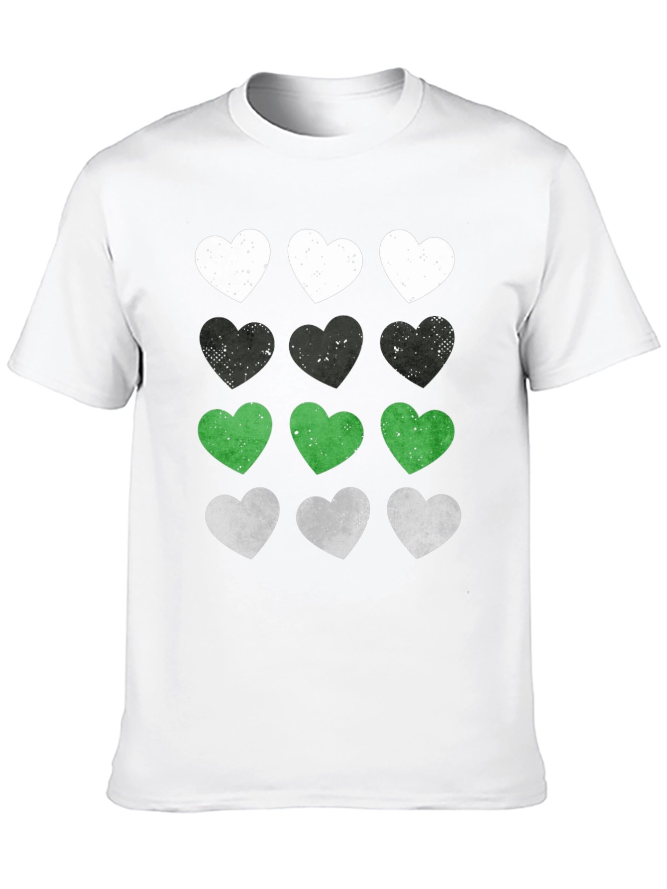 Heart Pattern Graphic Tee - Soft Cotton Blend