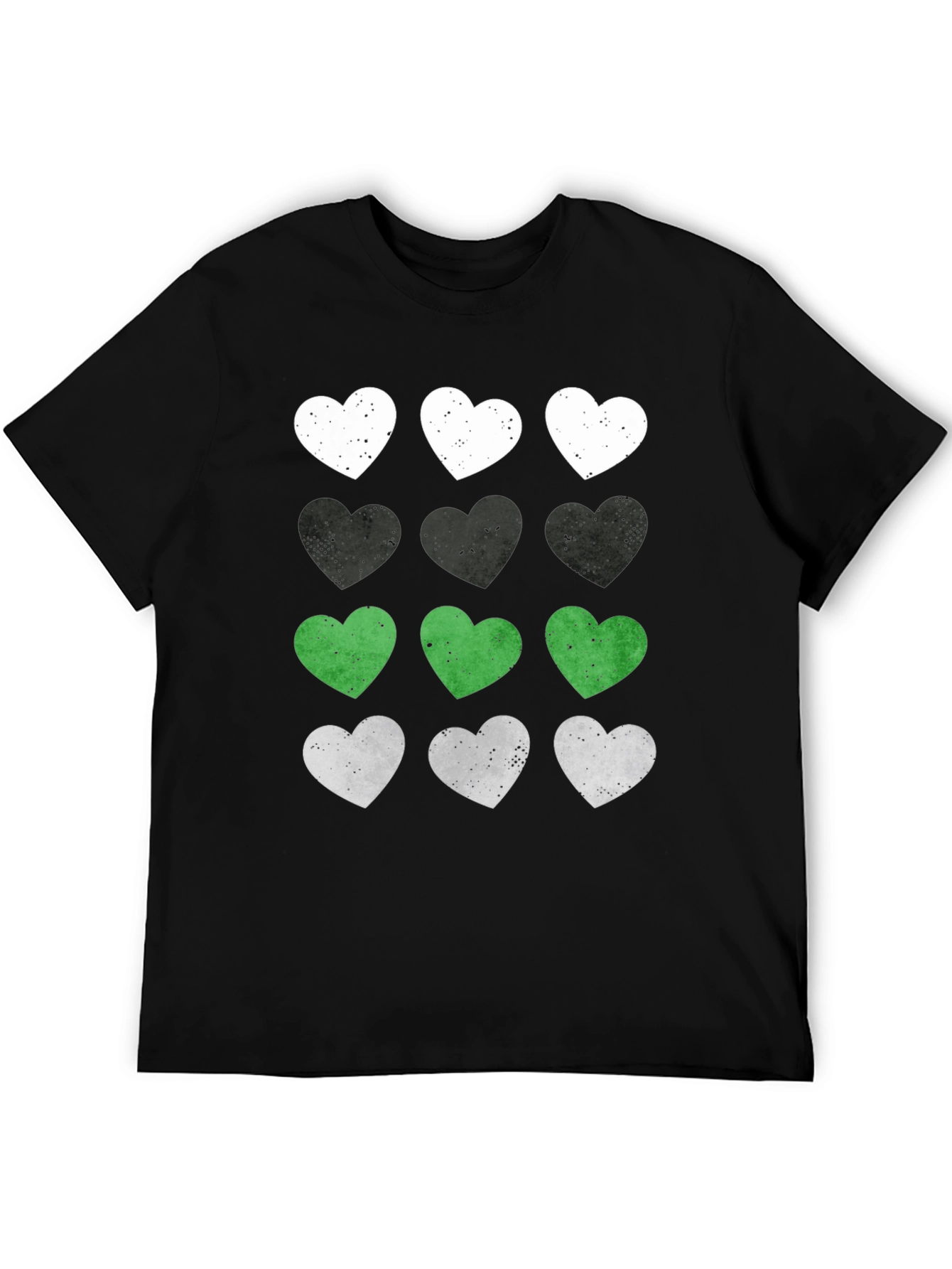 Heart Pattern Graphic Tee - Soft Cotton Blend