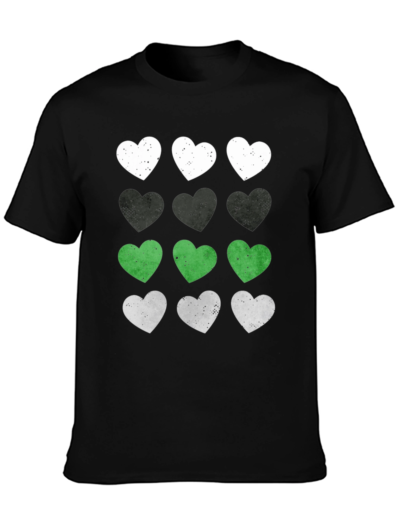 Heart Pattern Graphic Tee - Soft Cotton Blend