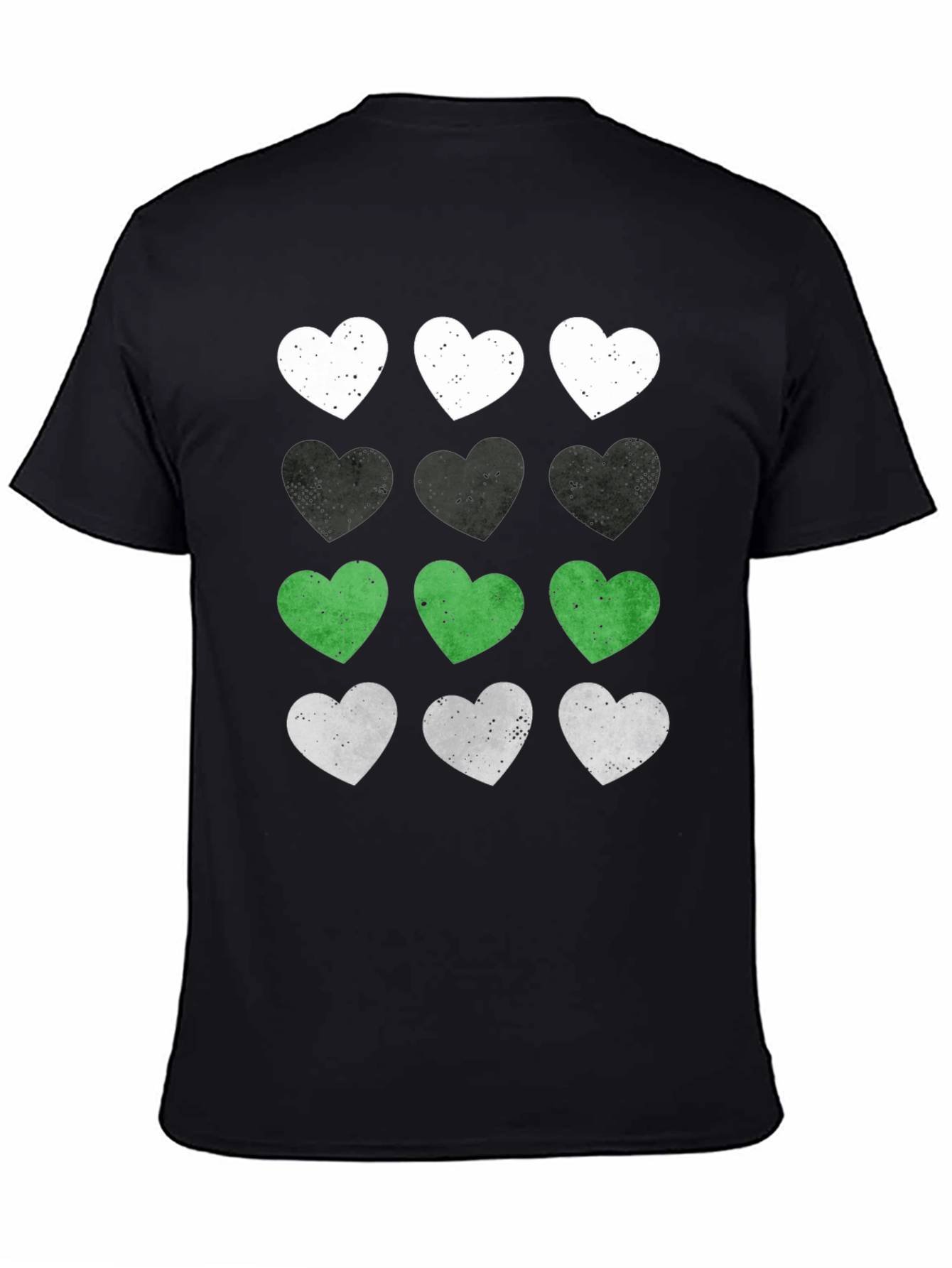Heart Pattern Graphic Tee - Soft Cotton Blend