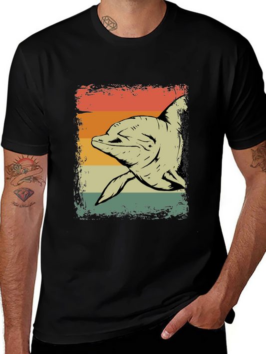 Vintage Dolphin Graphic Tee - Retro Style