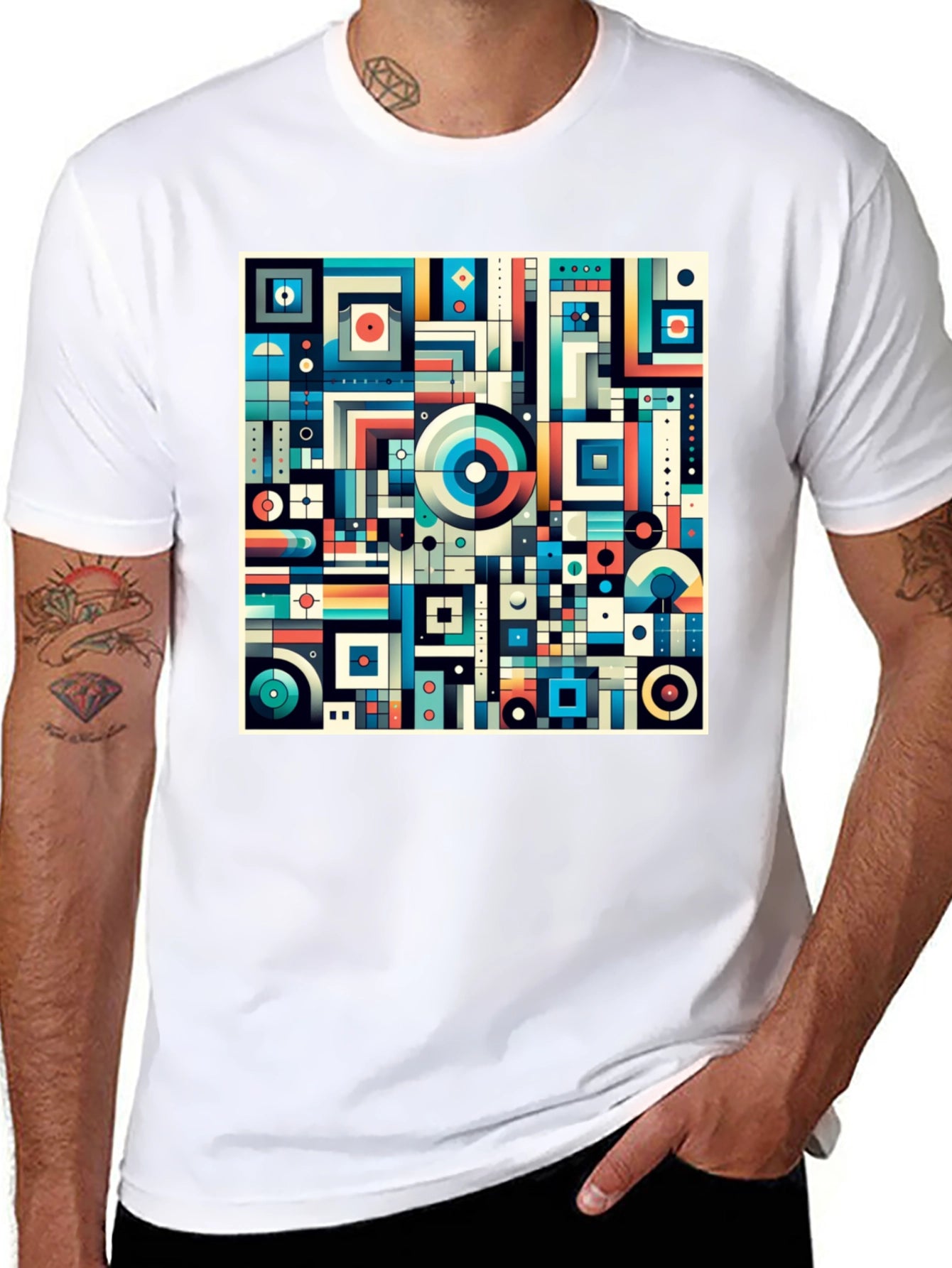 Abstract Geometric Pattern Tee - Modern Art T-Shirt