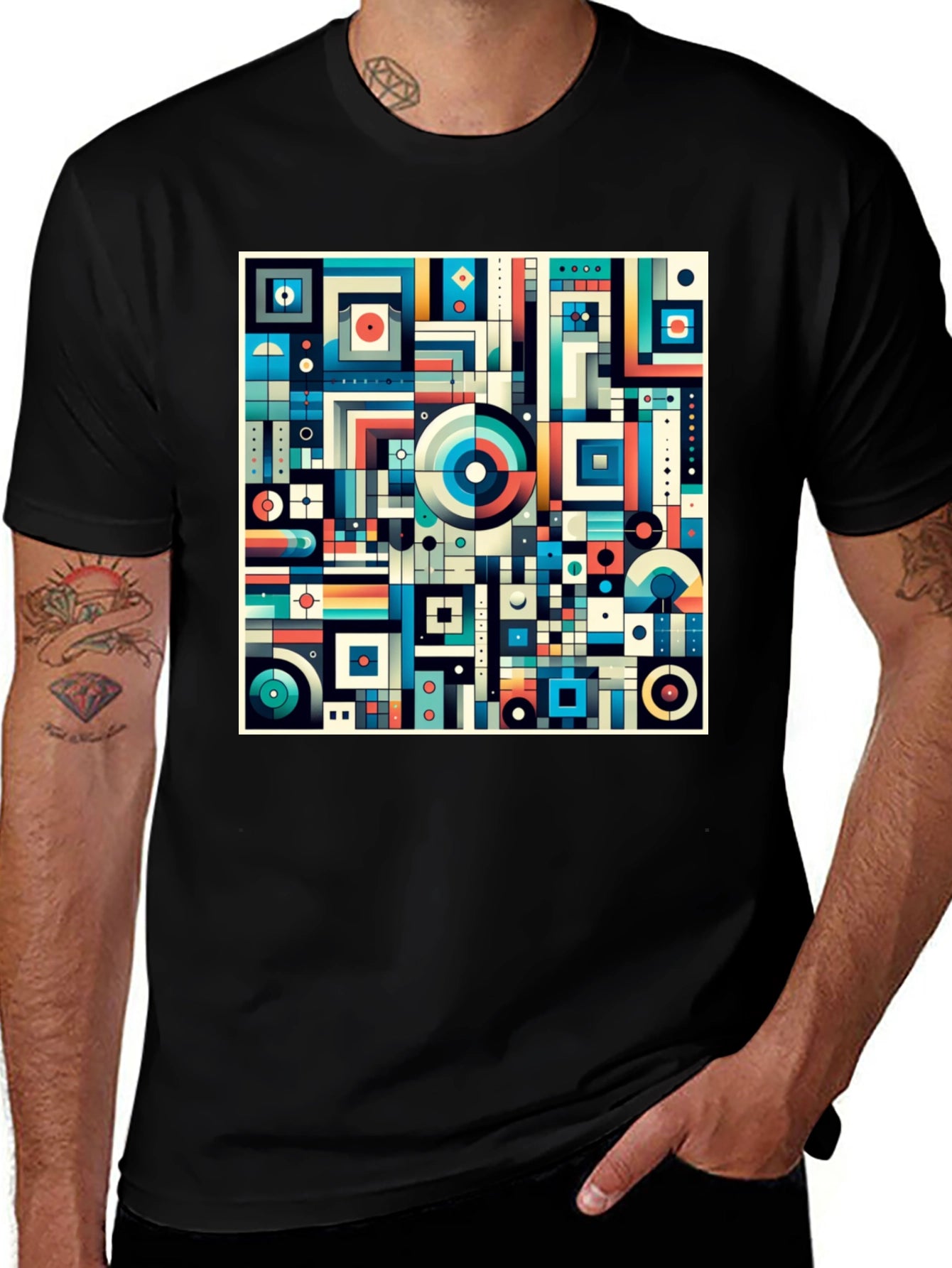 Abstract Geometric Pattern Tee - Modern Art T-Shirt