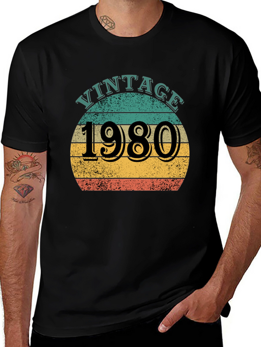 Vintage 1980 Graphic Tee - Retro Birthday Gift