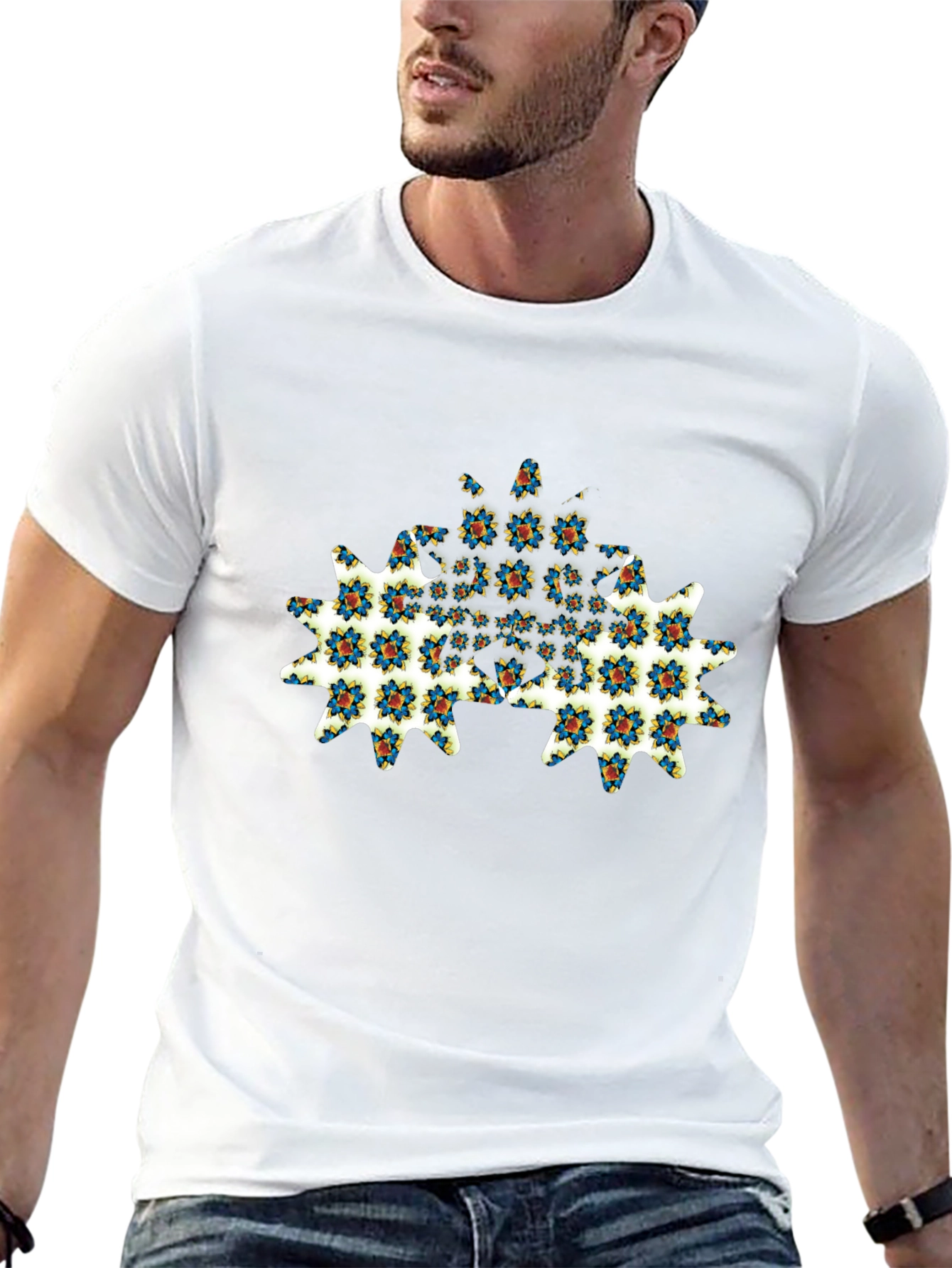Floral Gear Graphic Tee - Modern Menswear