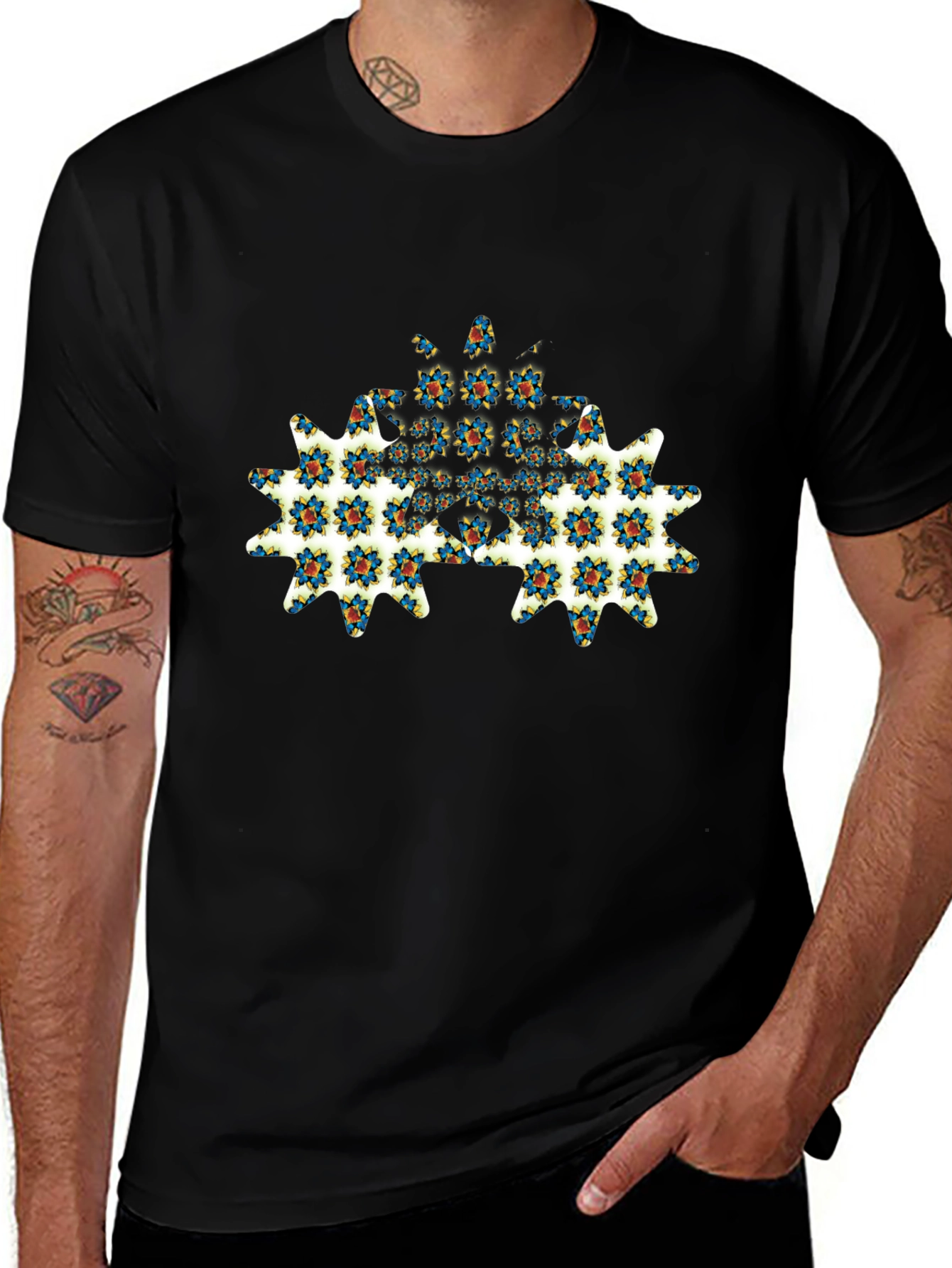 Floral Gear Graphic Tee - Modern Menswear
