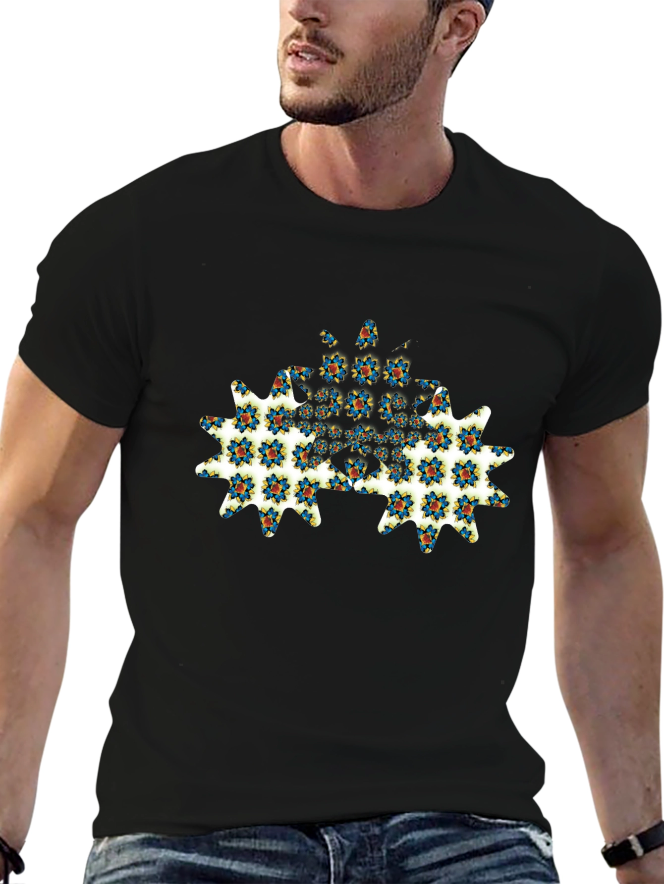 Floral Gear Graphic Tee - Modern Menswear