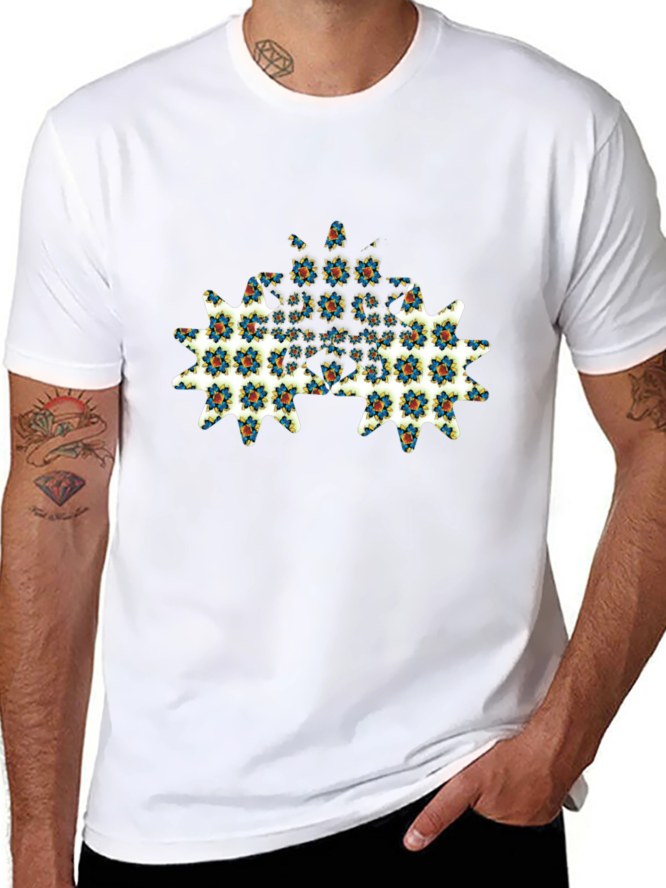 Floral Gear Graphic Tee - Modern Menswear