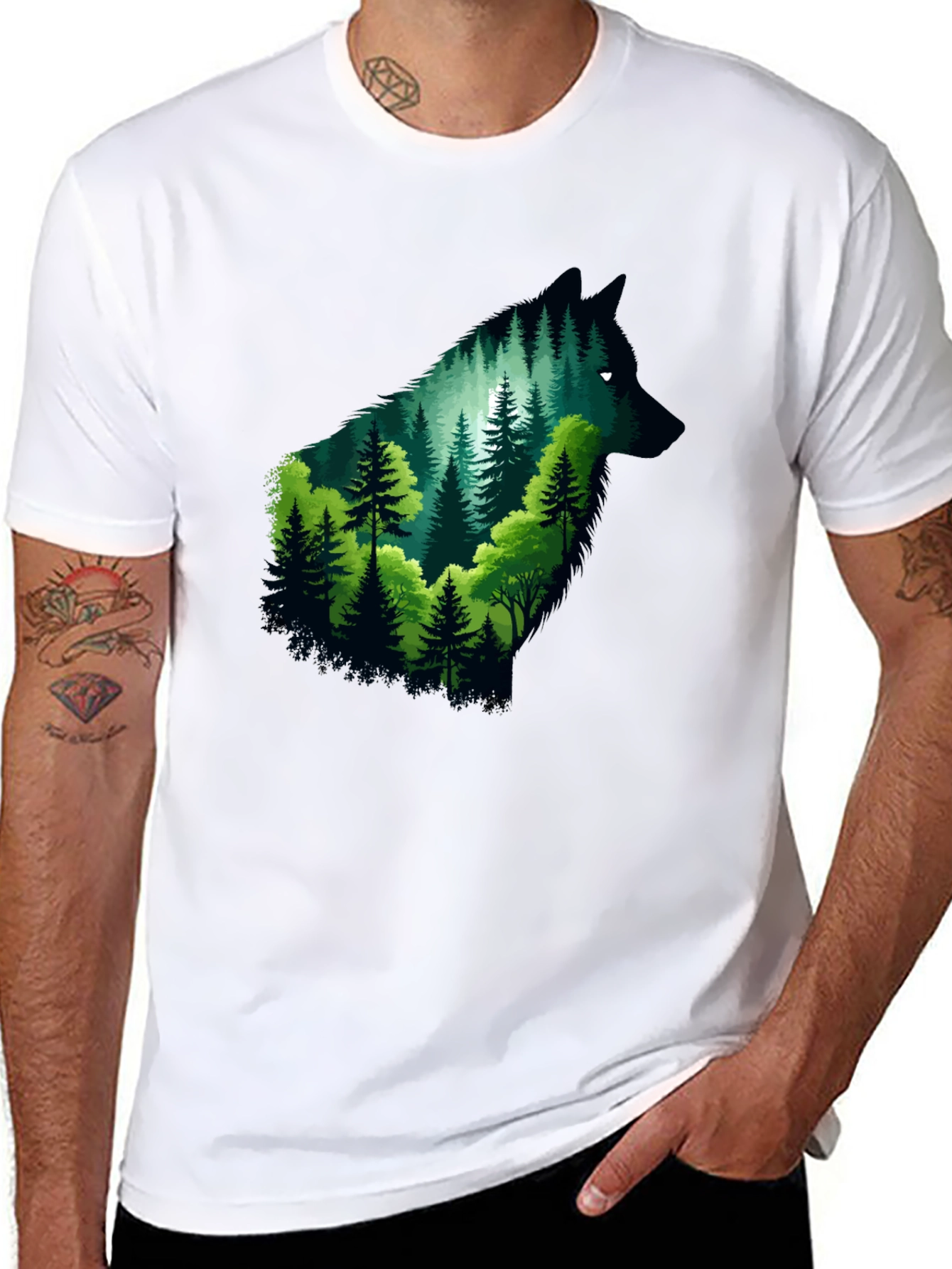 Wolf Forest Graphic Tee - Black