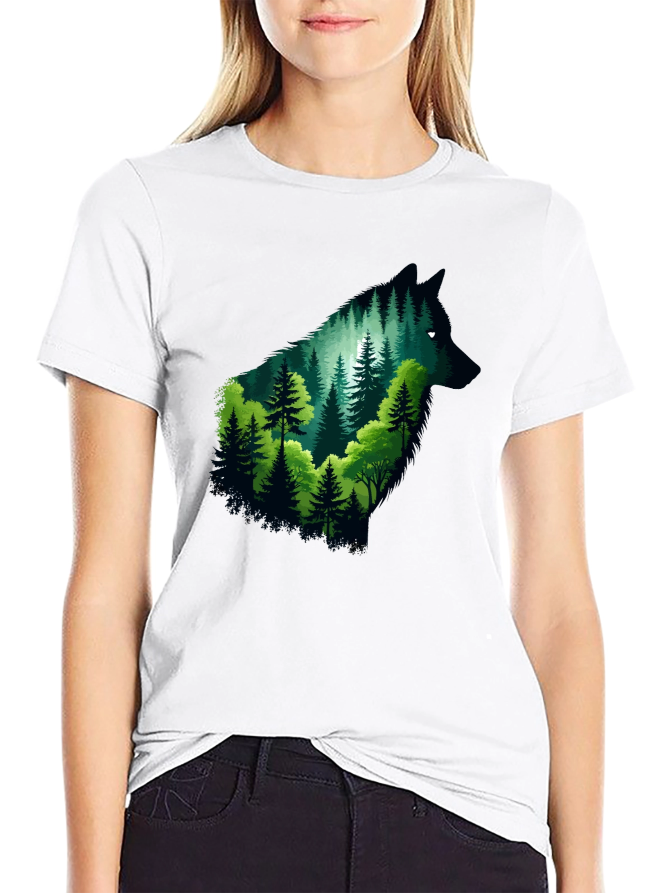 Wolf Forest Graphic Tee - Black