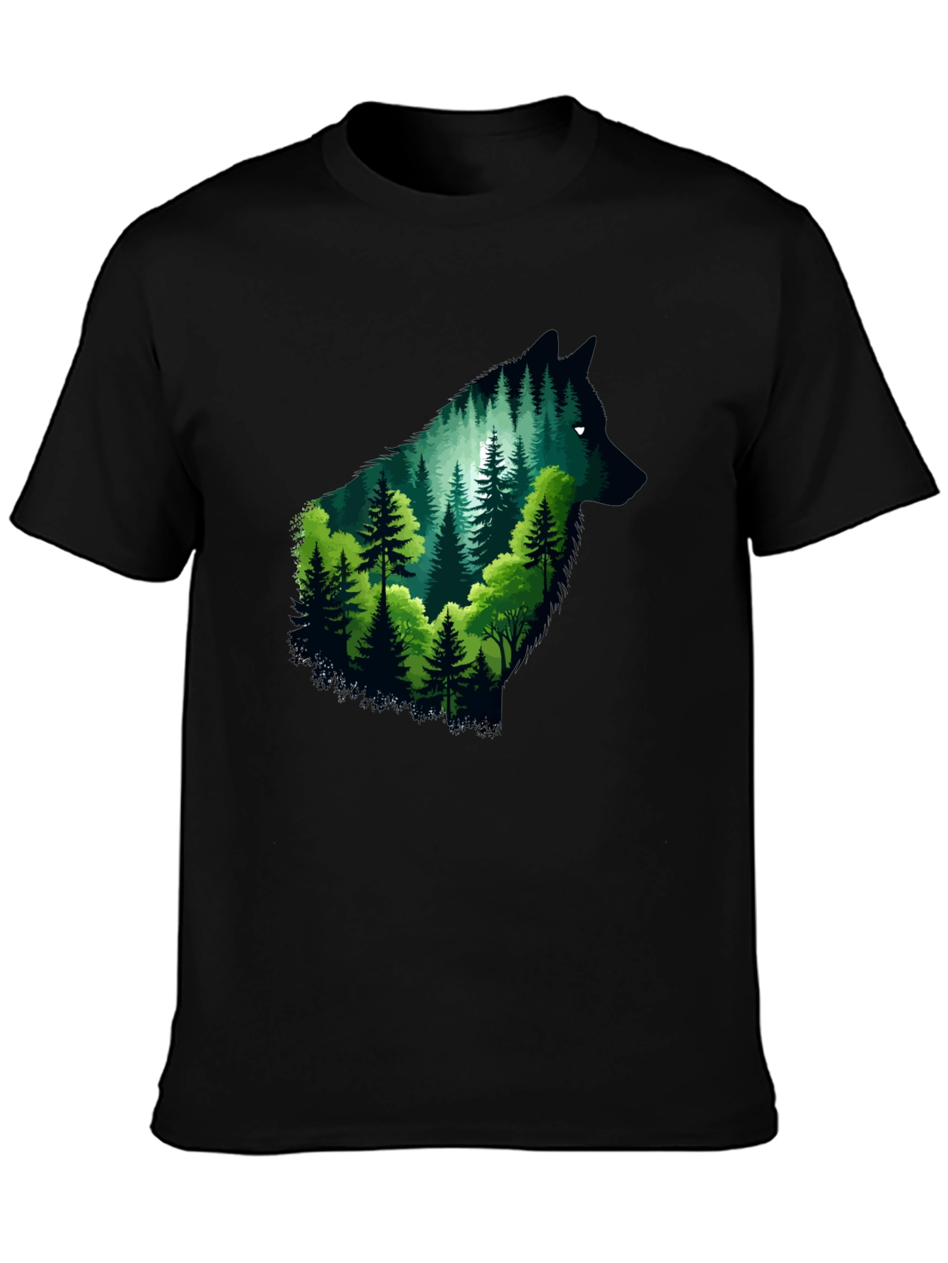 Wolf Forest Graphic Tee - Black