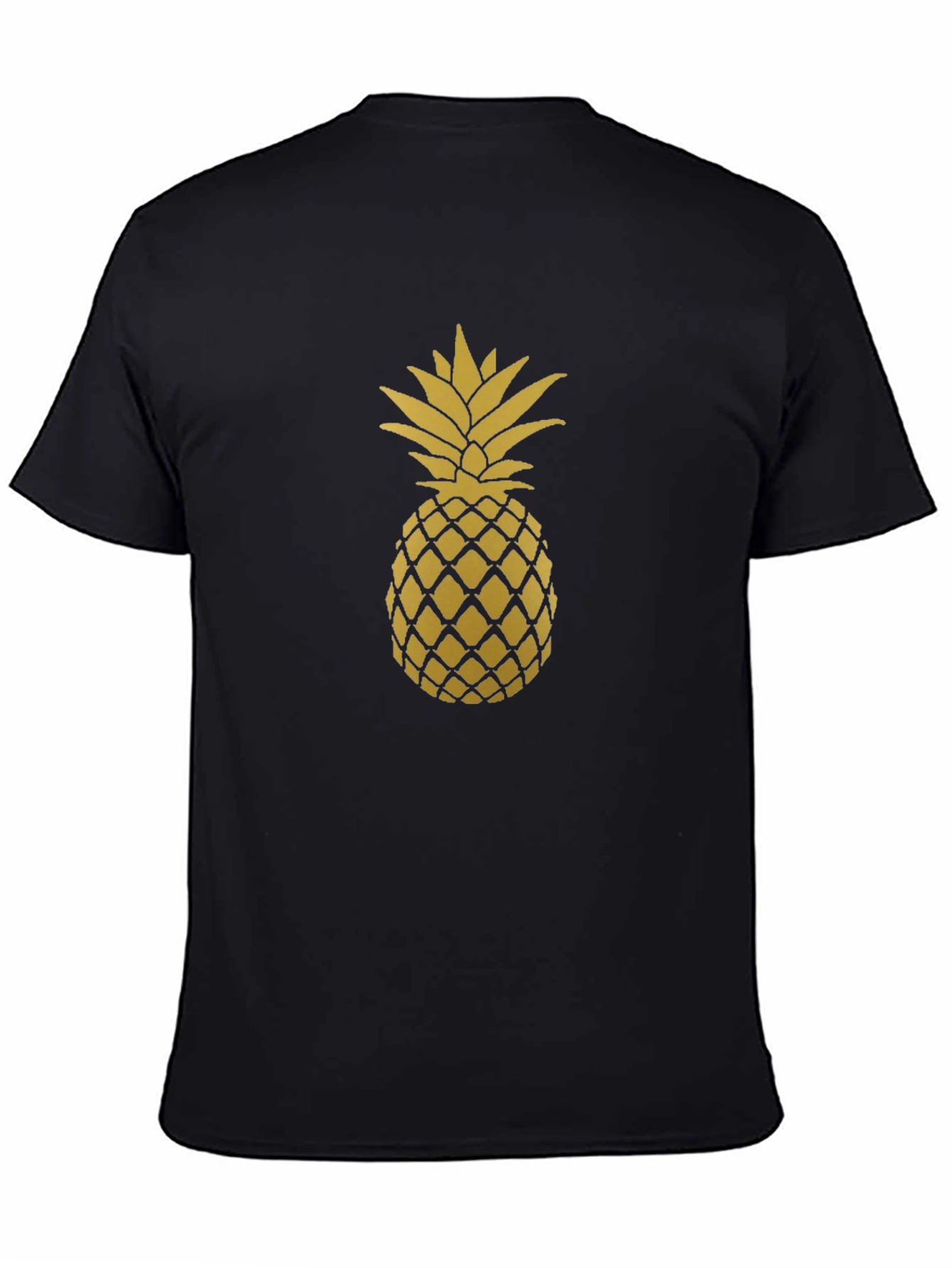 Pineapple Graphic Tee - Black Cotton T-Shirt