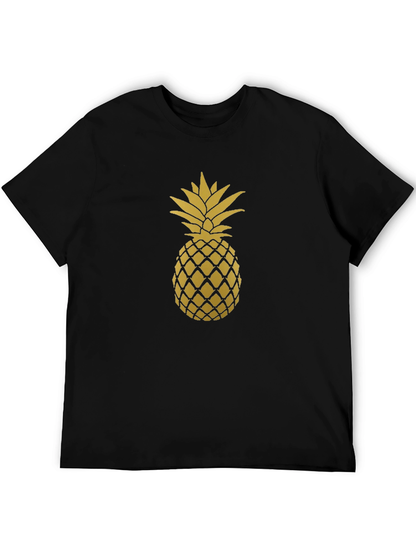 Pineapple Graphic Tee - Black Cotton T-Shirt