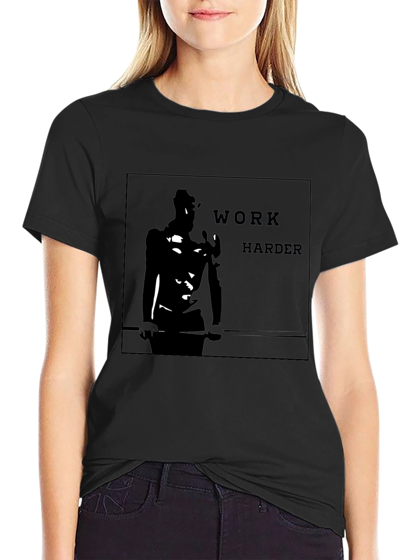 Work Harder Black Graphic Tee