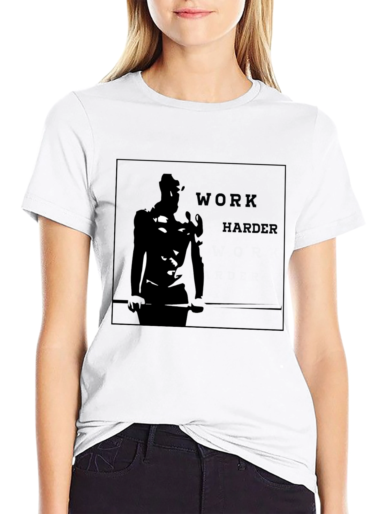 Work Harder Black Graphic Tee