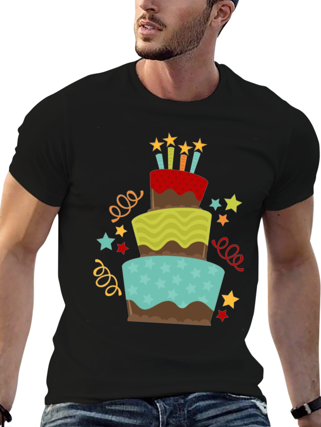Birthday Cake Graphic Tee - Celebration Shirt