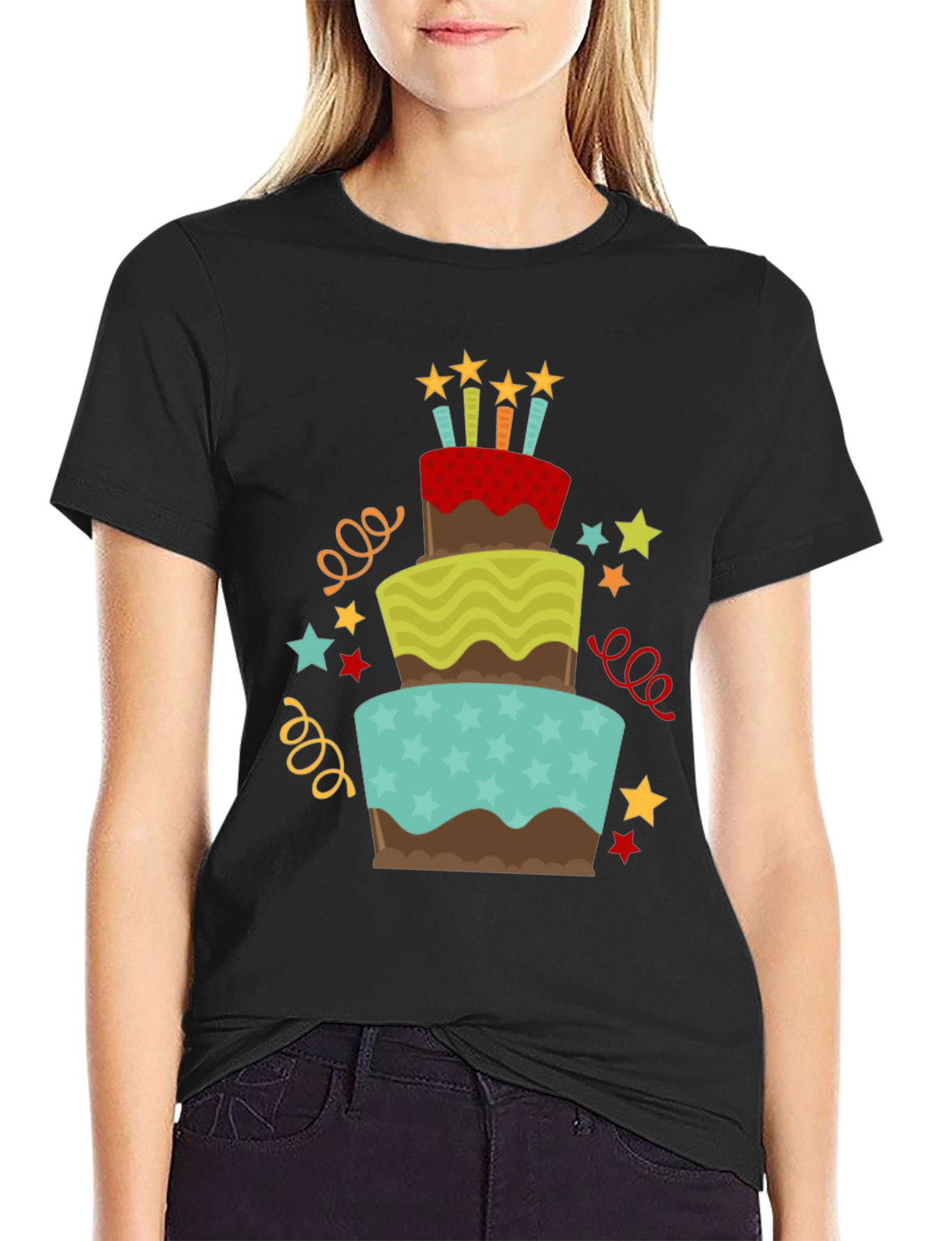 Birthday Cake Graphic Tee - Celebration Shirt