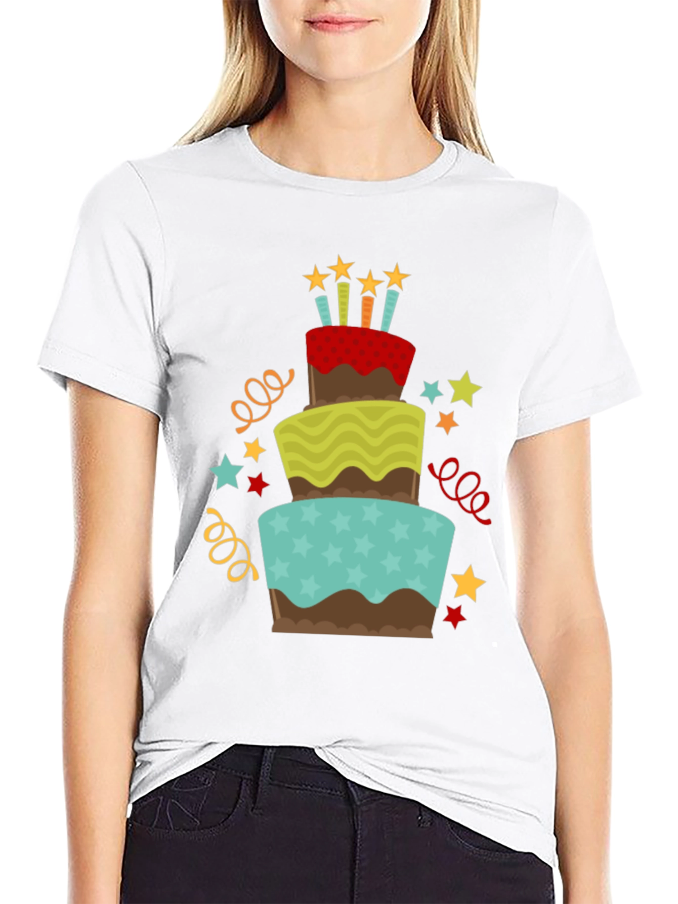Birthday Cake Graphic Tee - Celebration Shirt